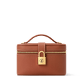 Vanity Pouch Cognac Low Key Calfskin Leather Aged Gold-Toned Hardware