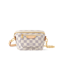 Mini Bumbag Damier Azur Coated Canvas Gold-Toned Hardware