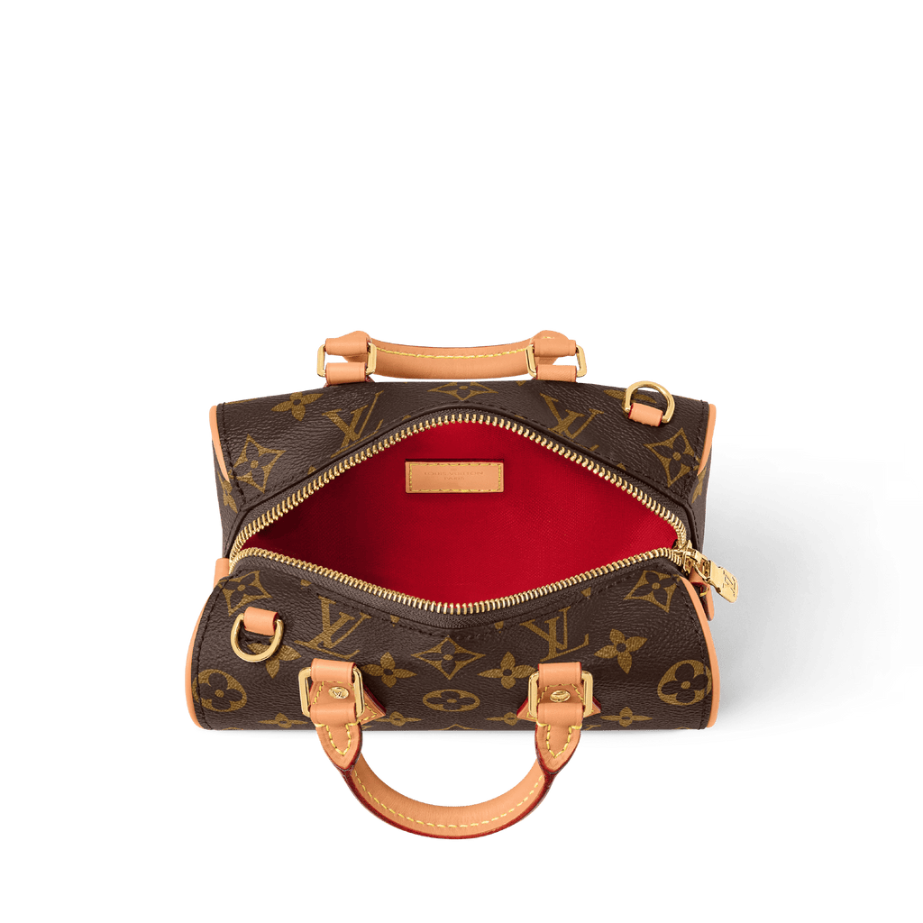 Nano Speedy Monogram Coated Canvas Gold-Toned Hardware