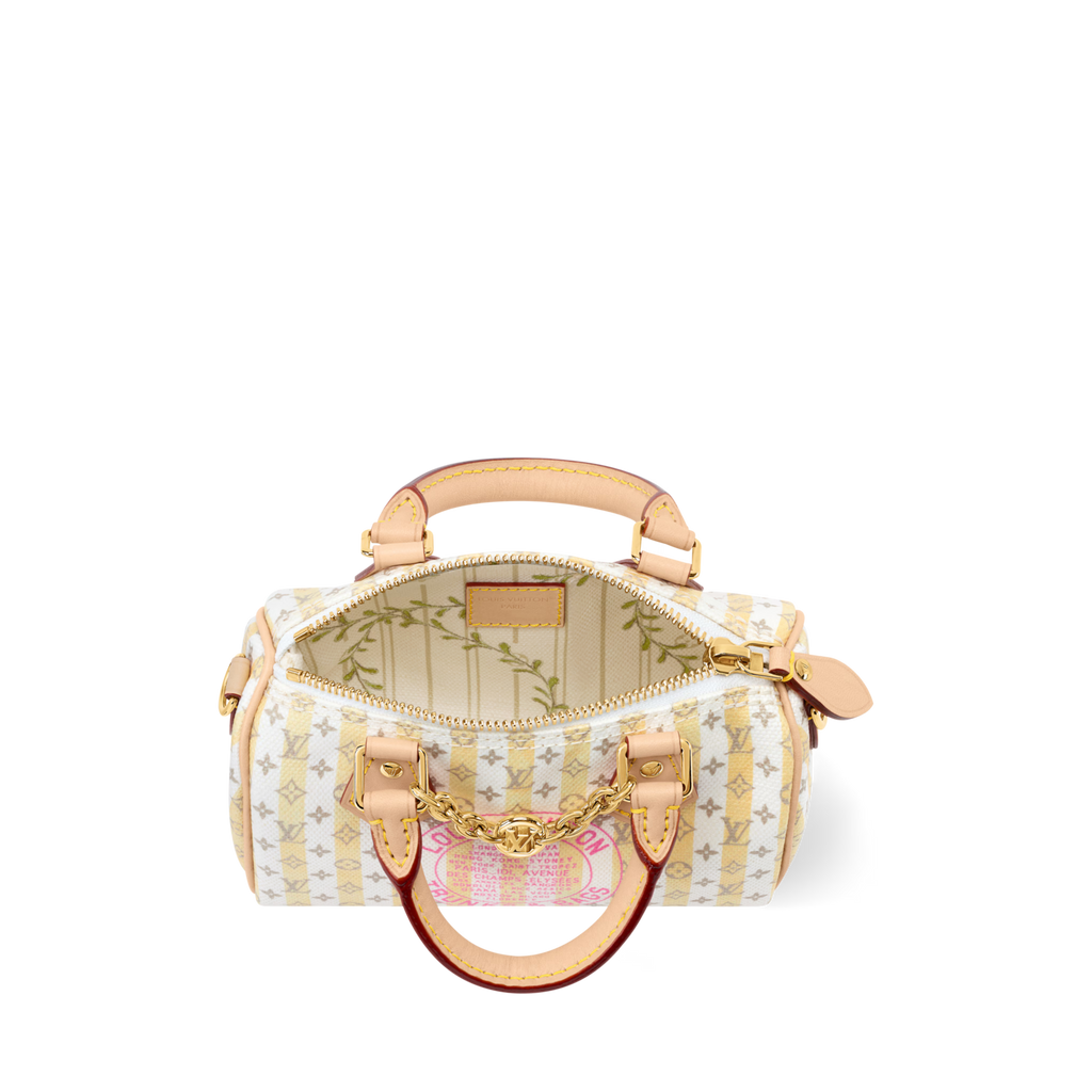 Nano Speedy Monogram Coated Canvas LV Stamp Banana Gold-Toned Hardware
