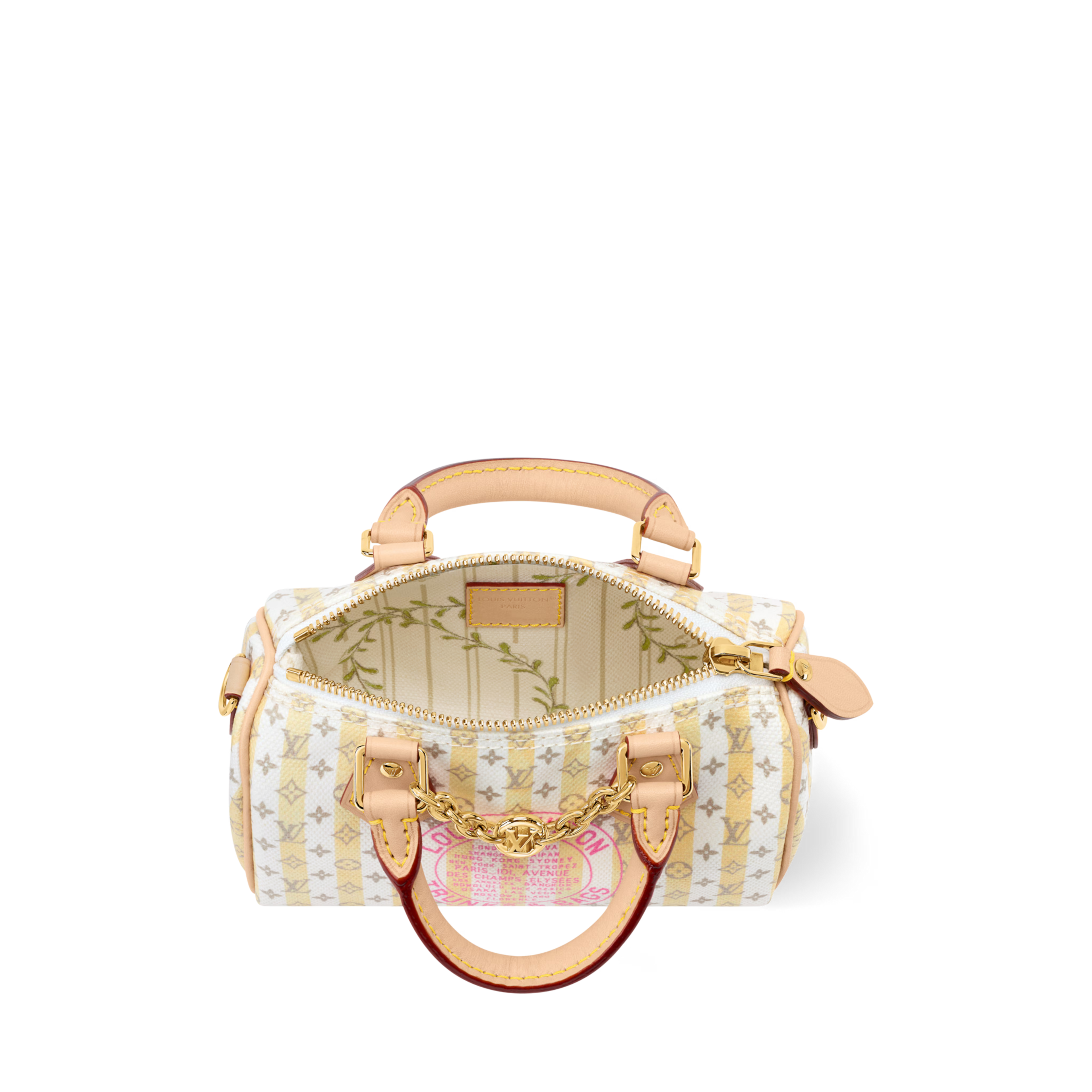 Nano Speedy Monogram Coated Canvas LV Stamp Banana Gold-Toned Hardware