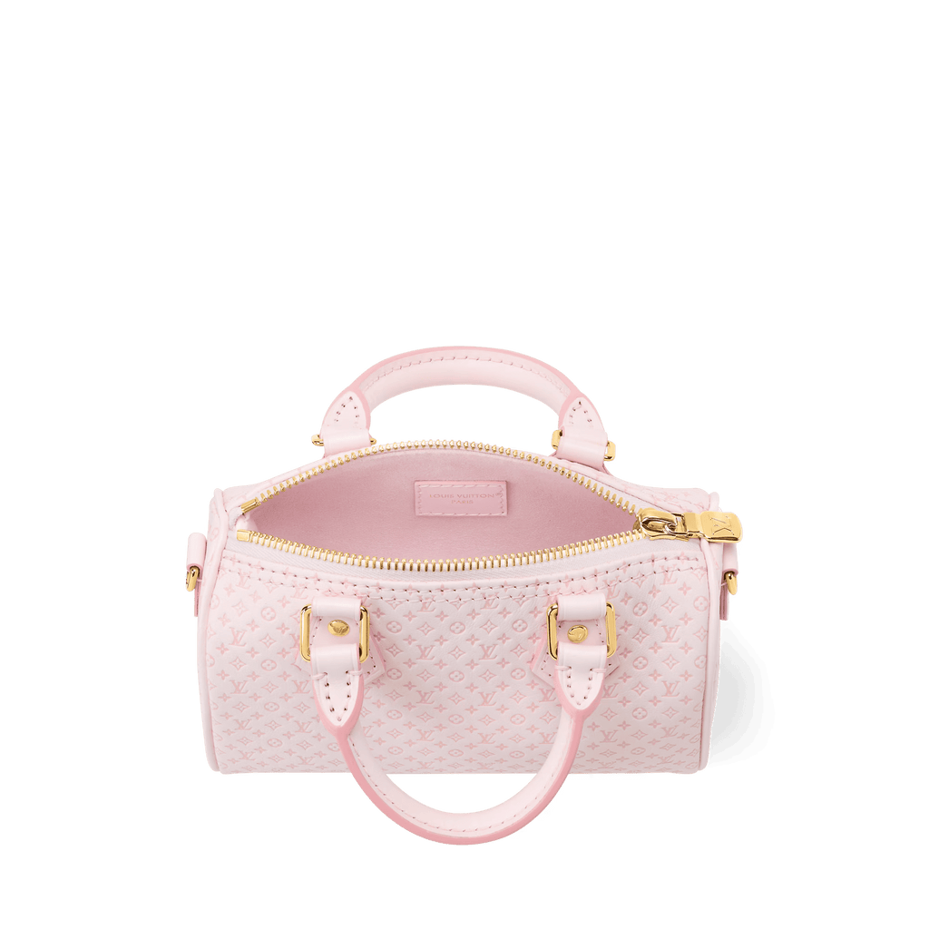Nano Speedy Minigram Light Bliss Calfskin Leather Gold-Toned Hardware