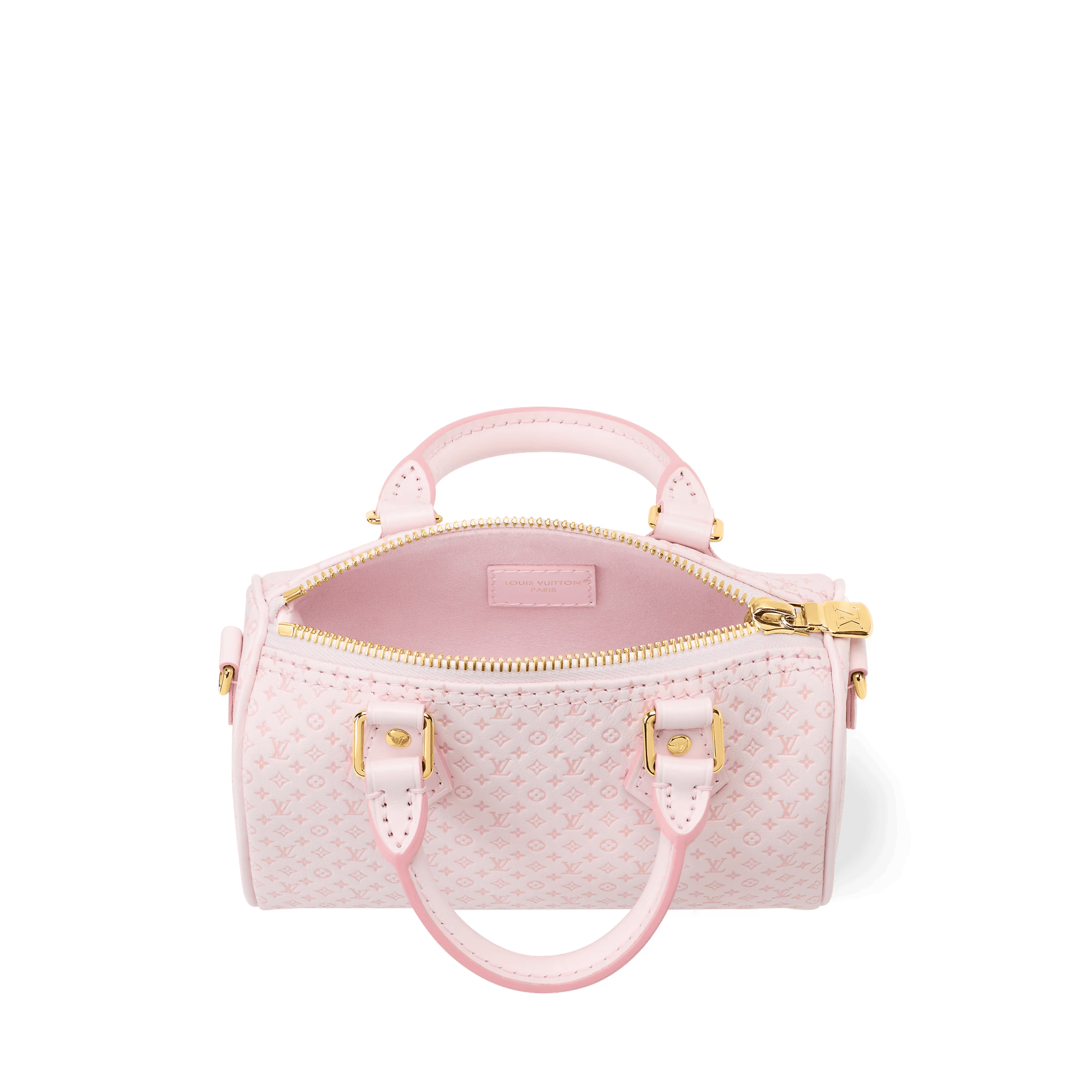 Nano Speedy Minigram Light Bliss Calfskin Leather Gold-Toned Hardware