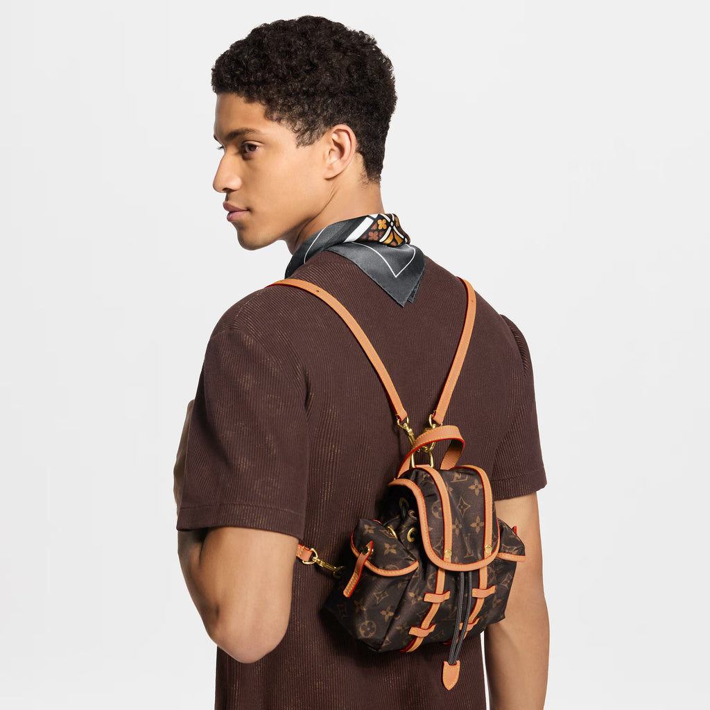 Nano Christopher East West Monogram Silk Tech Gold-Toned Hardware