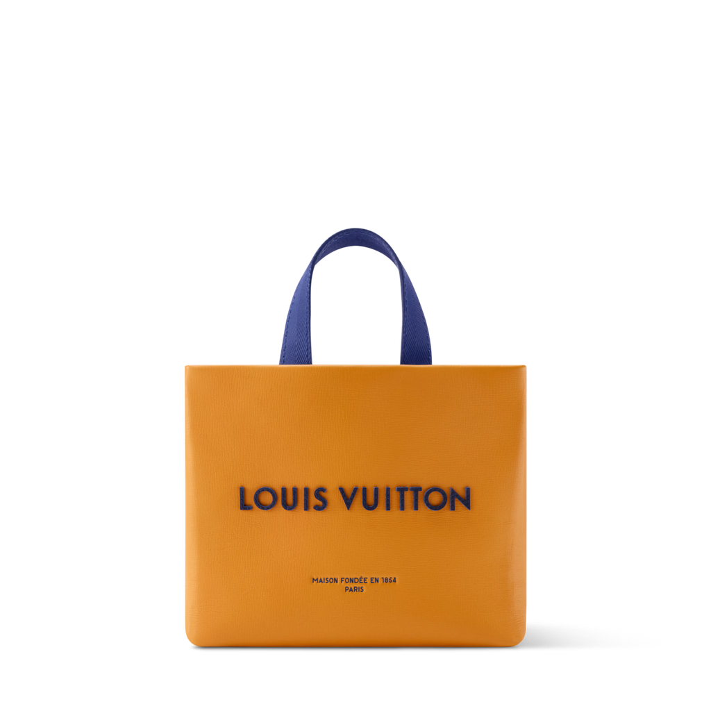 Nano Shopper Tote Calfskin Leather Saffron Silver-Toned Hardware