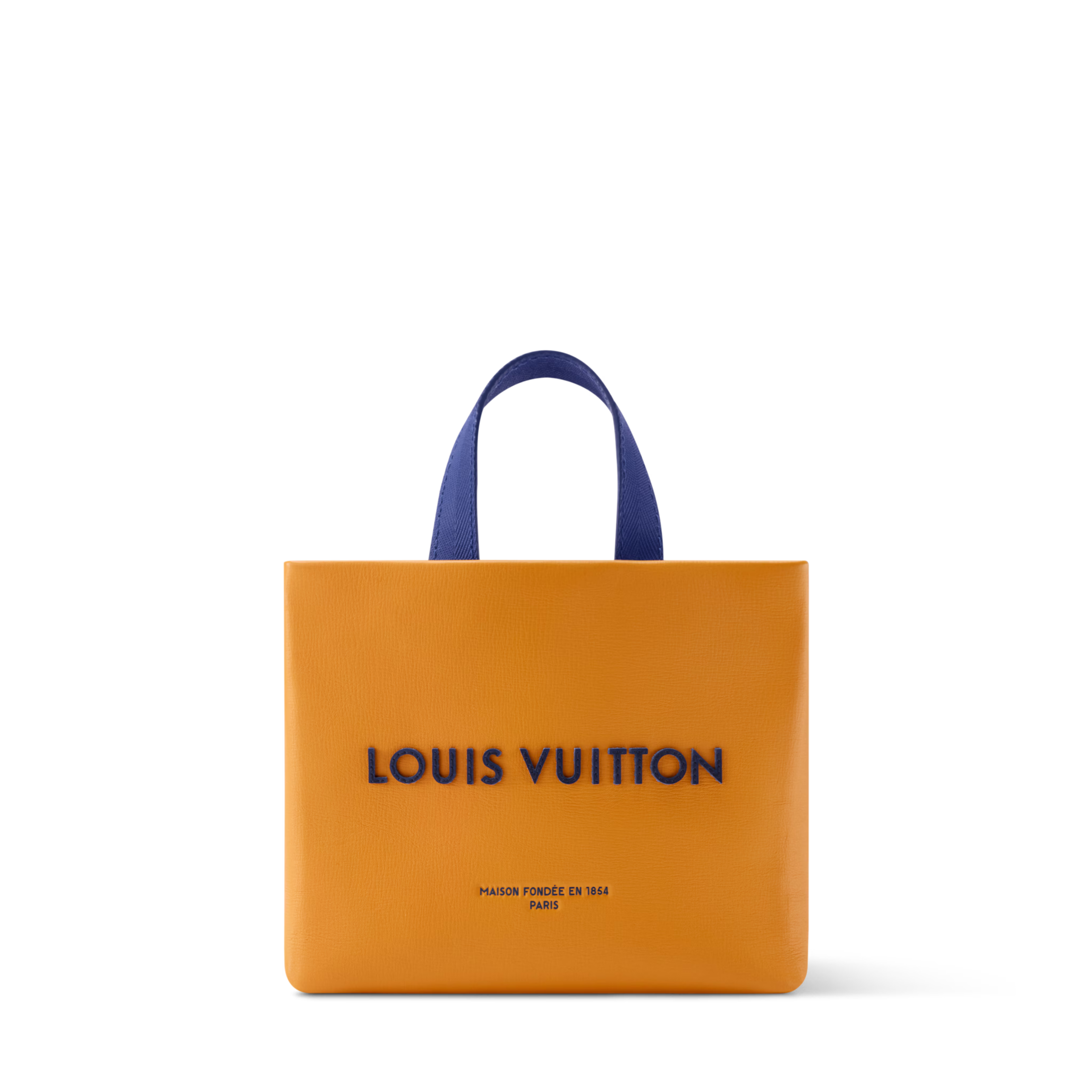 Nano Shopper Tote Calfskin Leather Saffron Silver-Toned Hardware