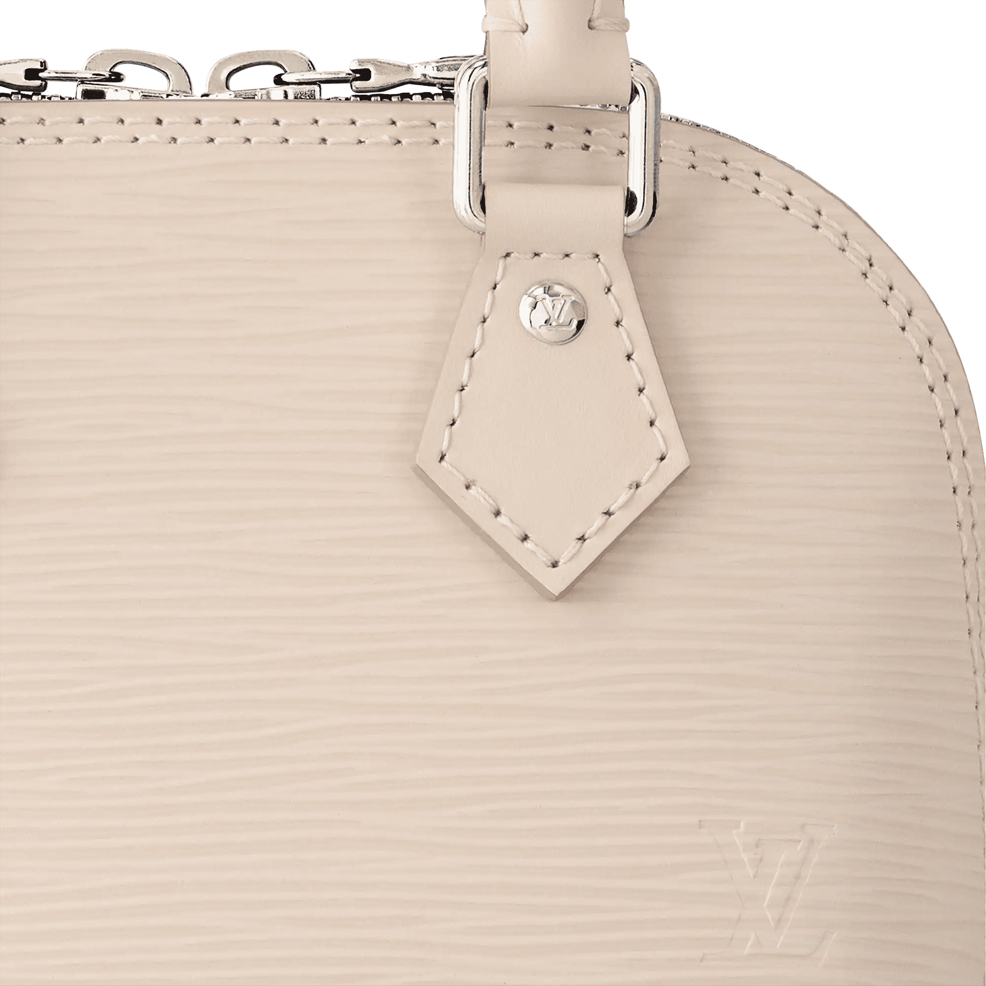 Nano Alma Epi Leather Quartz White Silver-Color Hardware