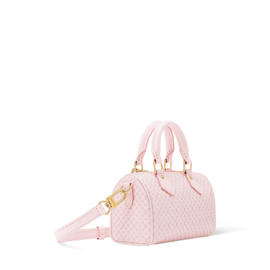 Nano Speedy Minigram Light Bliss Calfskin Leather Gold-Toned Hardware