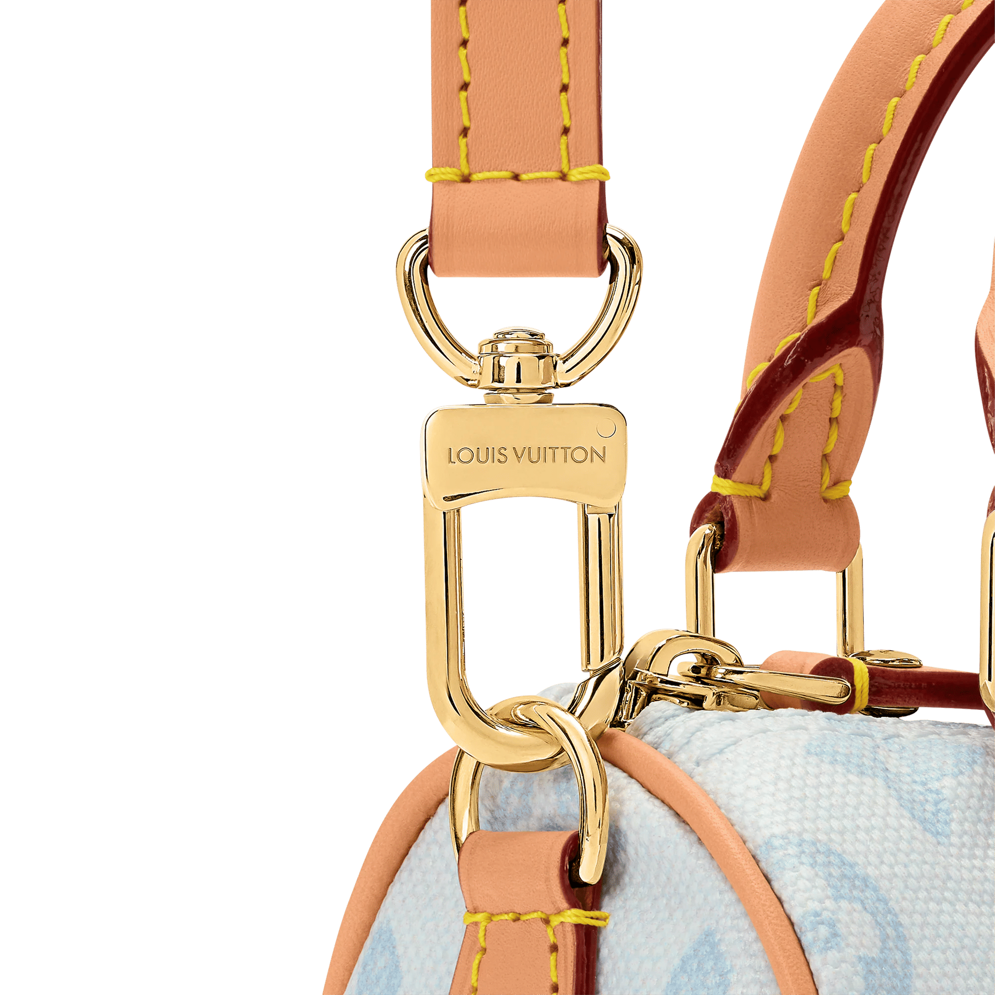 Nano Speedy Monogram Origine Canvas Bleu Courrier Gold-Toned Hardware