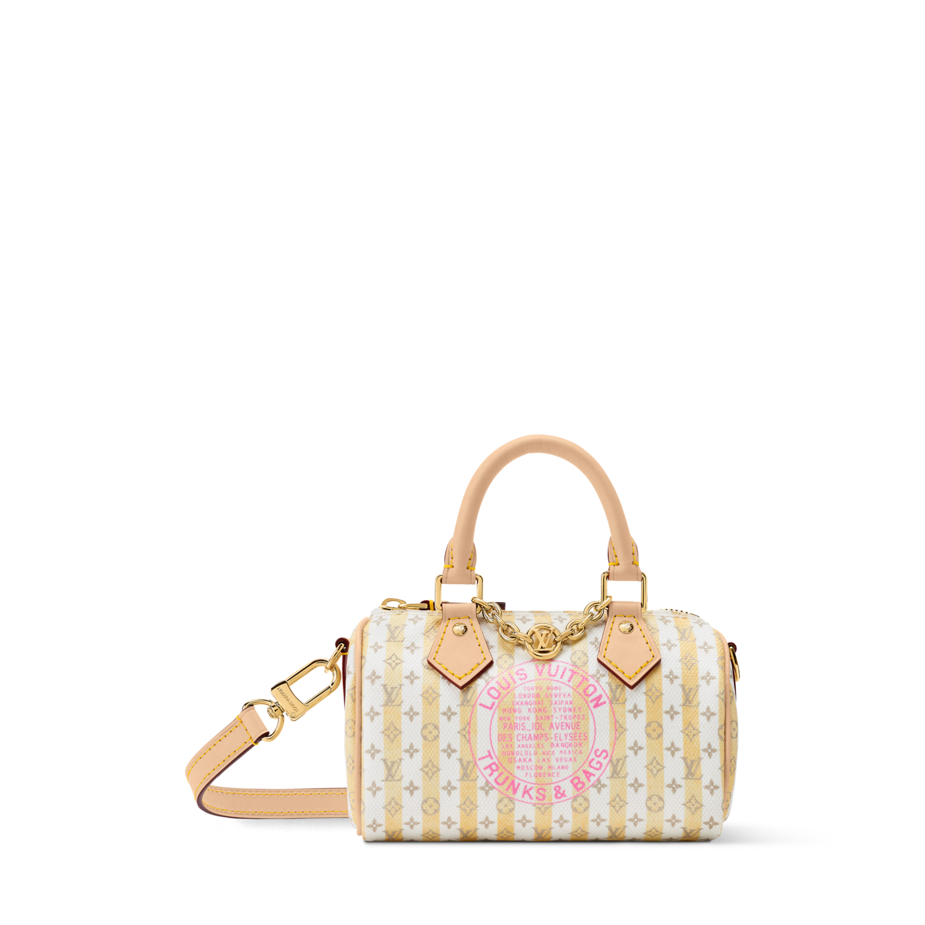 Nano Speedy Monogram Coated Canvas LV Stamp Banana Gold-Toned Hardware