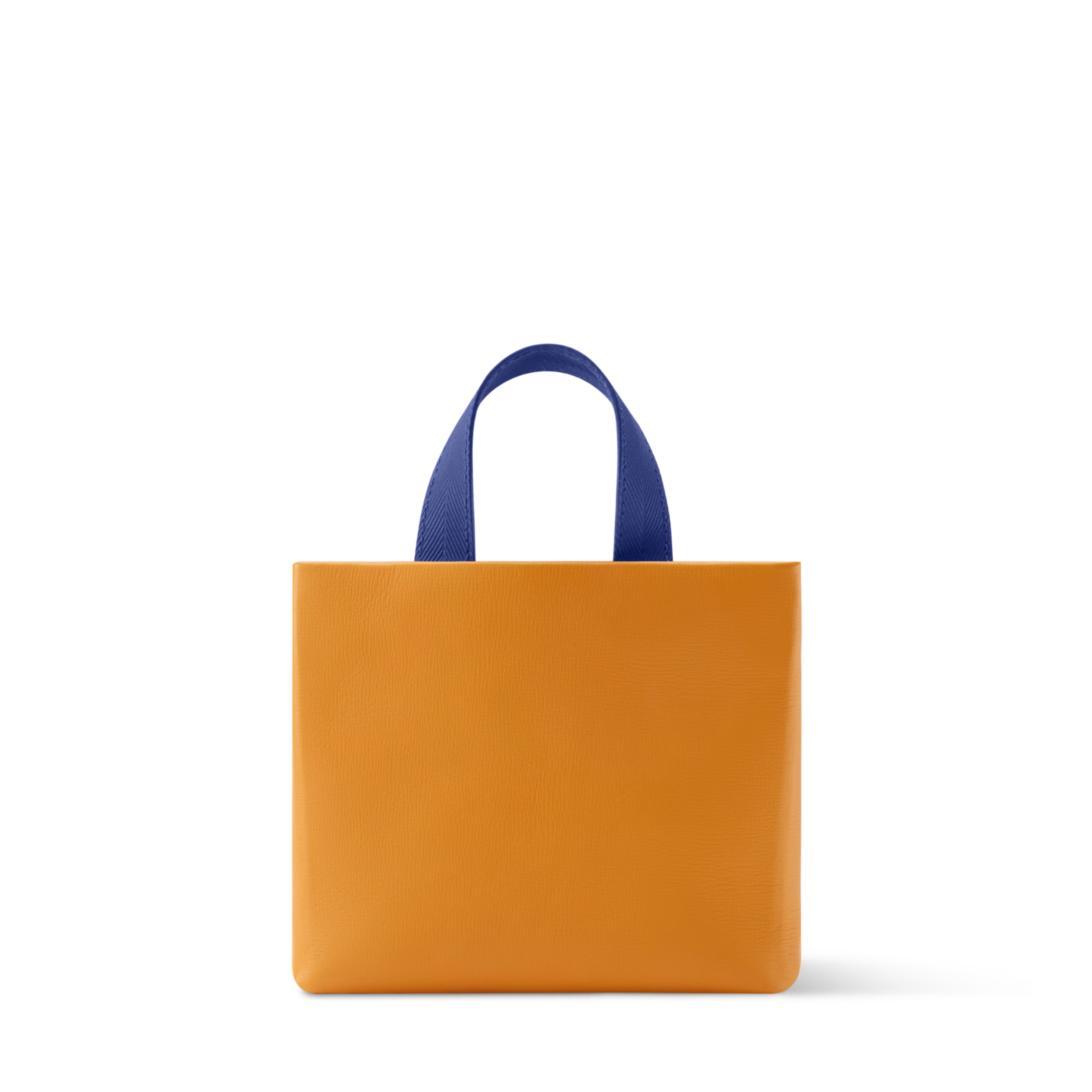Nano Shopper Tote Calfskin Leather Saffron Silver-Toned Hardware