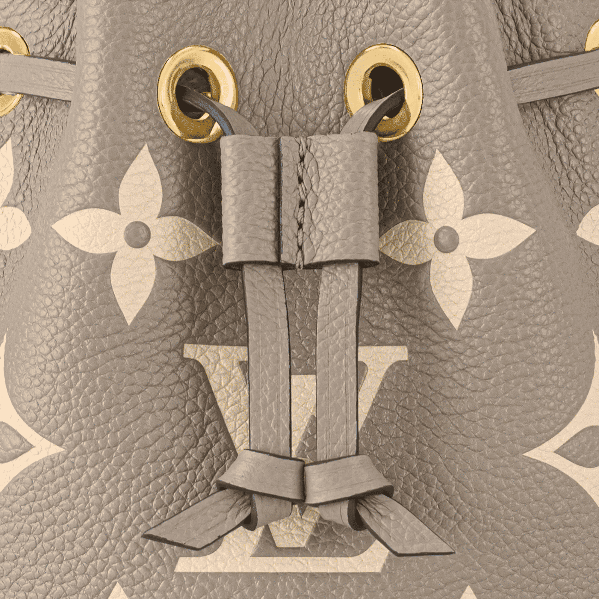Nano Noé Bicolor Monogram Empreinte Leather Tourterelle Gray Gold-Toned Hardware