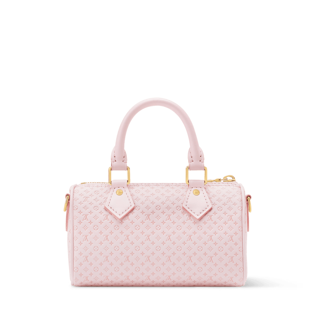 Nano Speedy Minigram Light Bliss Calfskin Leather Gold-Toned Hardware