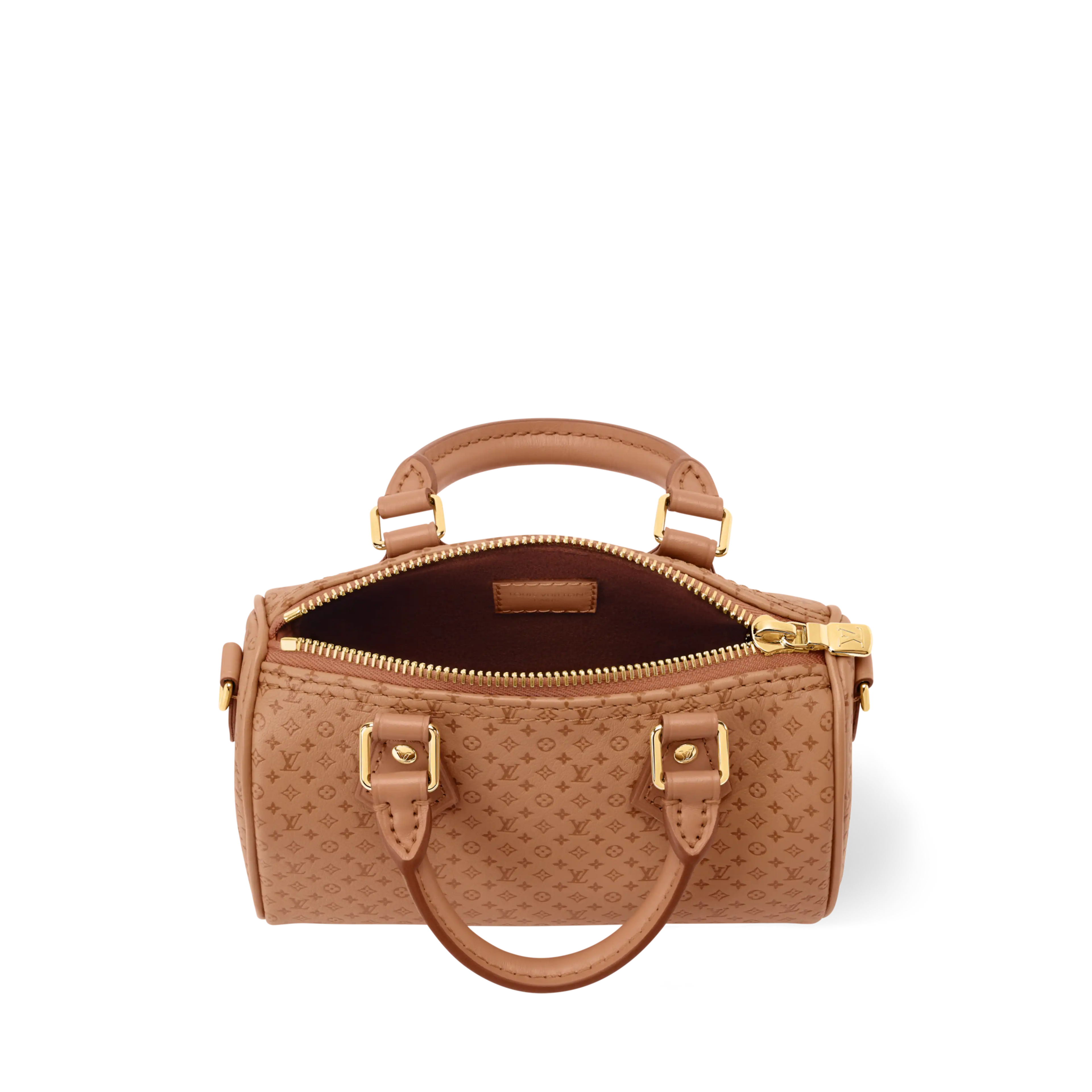 Nano Speedy Calfskin Leather Hazelnut Gold-Toned Hardware