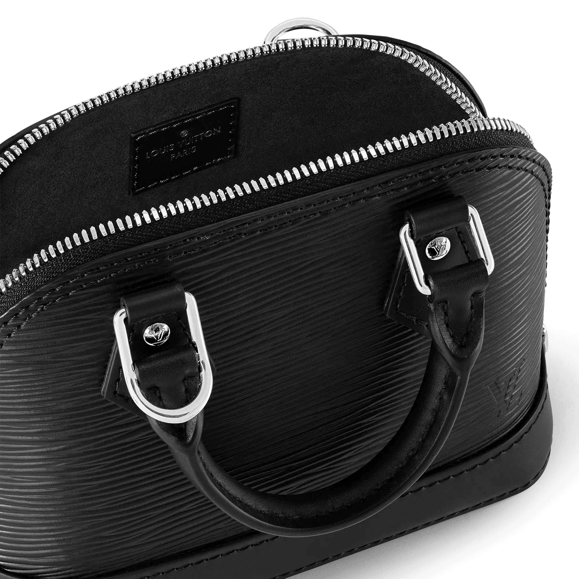 Nano Alma Epi Leather Black Silver-Color Hardware