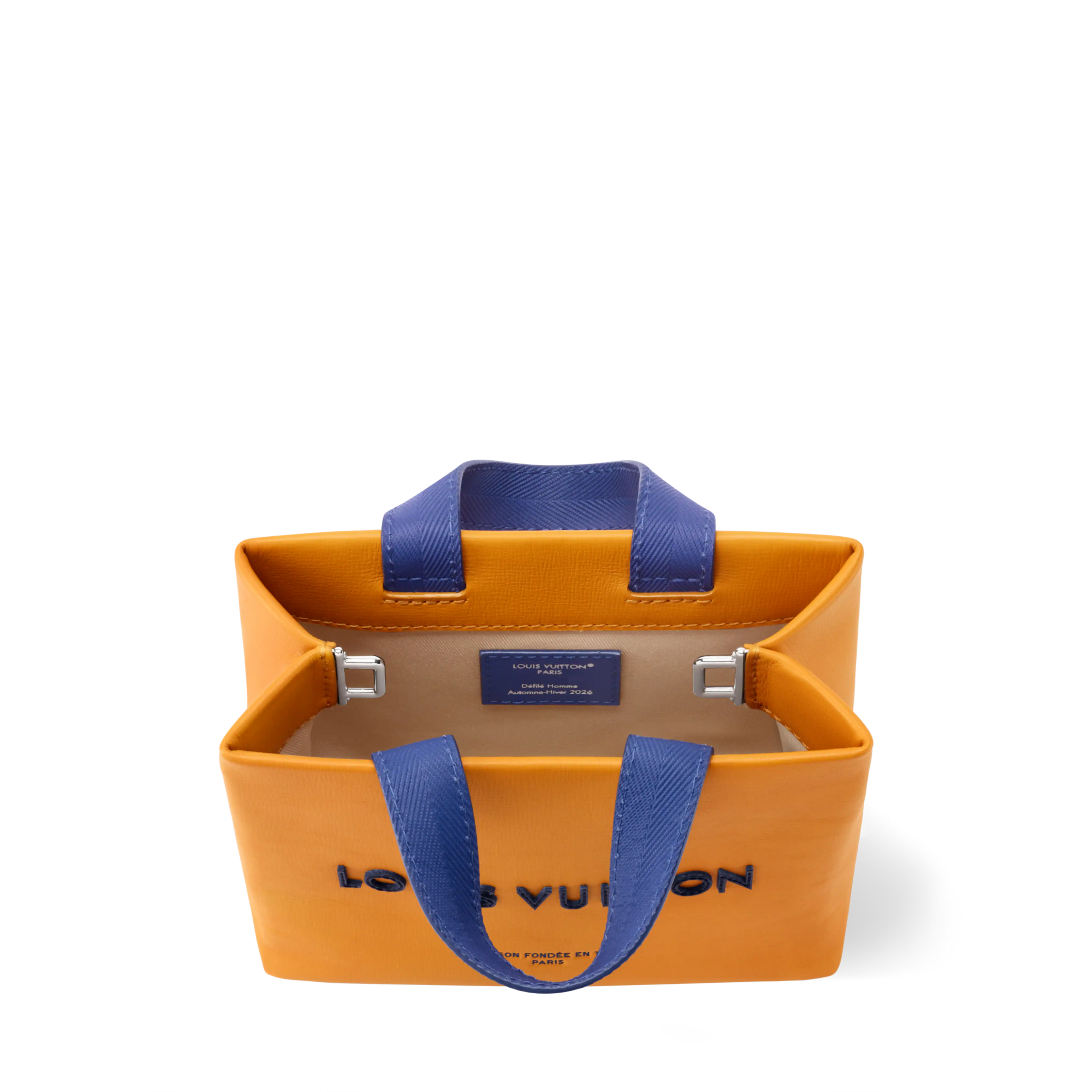 Nano Shopper Tote Calfskin Leather Saffron Silver-Toned Hardware