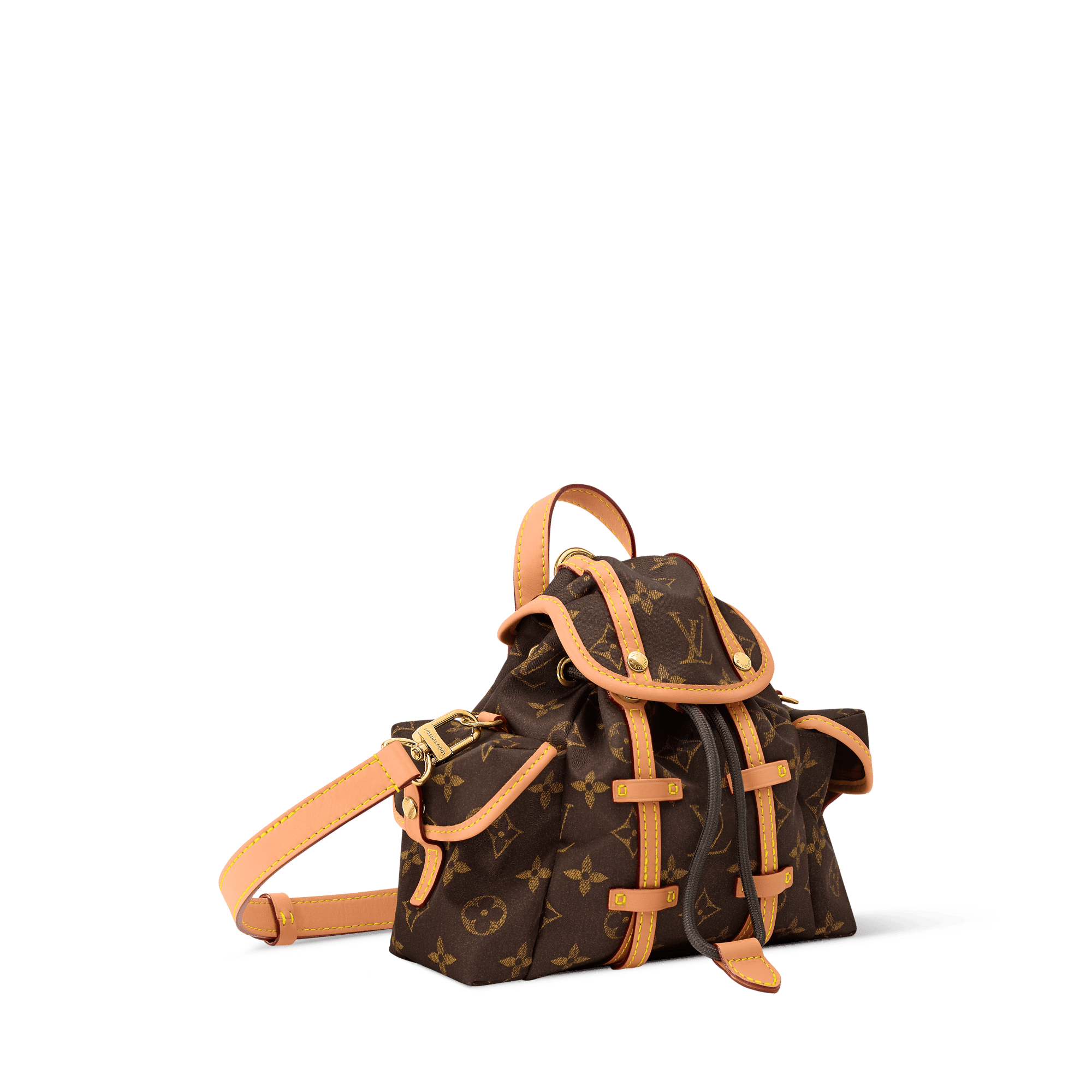 Nano Christopher East West Monogram Silk Tech Gold-Toned Hardware
