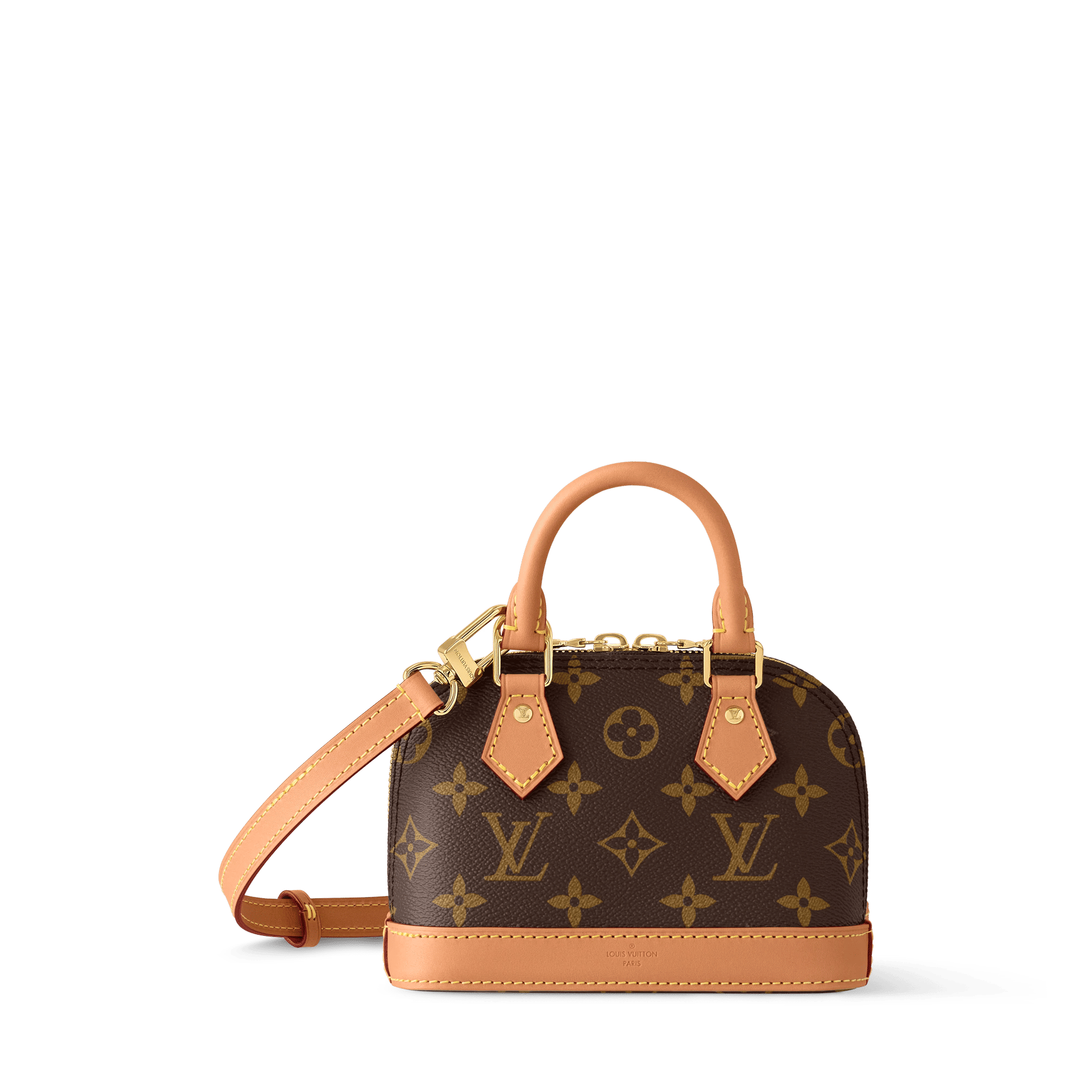 Nano Alma Monogram Coated Canvas Gold-Toned Hardware