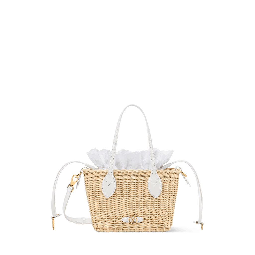 Neverfull BB Woven Wicker Bag Off White Gold-Toned Hardware