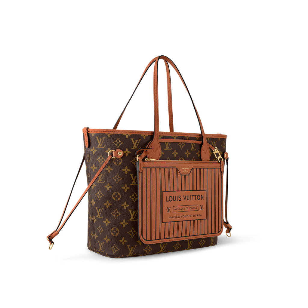 Neverfull Inside Out MM Monogram Coated Canvas Tan Gold-Toned Hardware