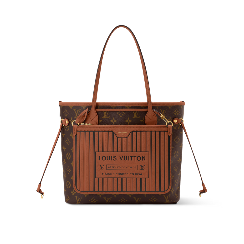 Neverfull Inside Out MM Monogram Coated Canvas Tan Gold-Toned Hardware