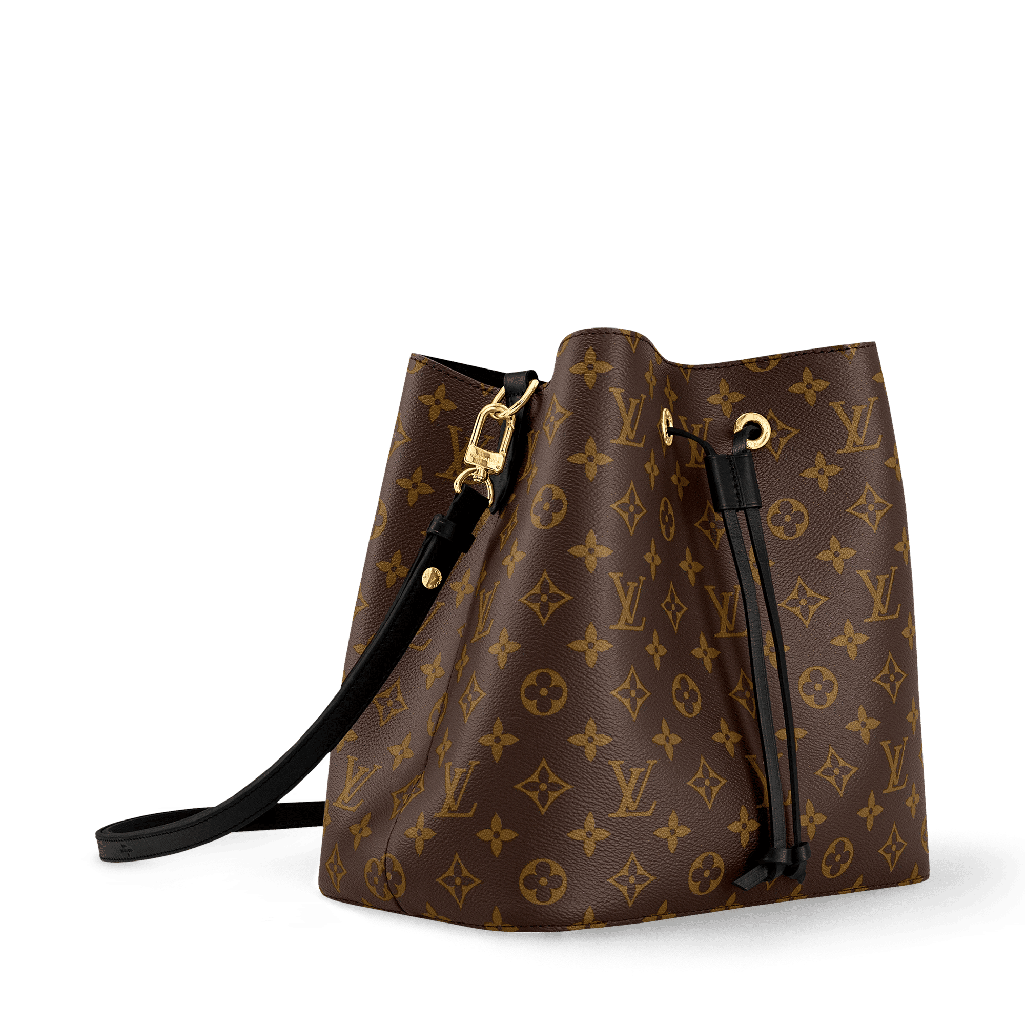 NéoNoé MM Monogram Coated Canvas Black Gold-Color Hardware
