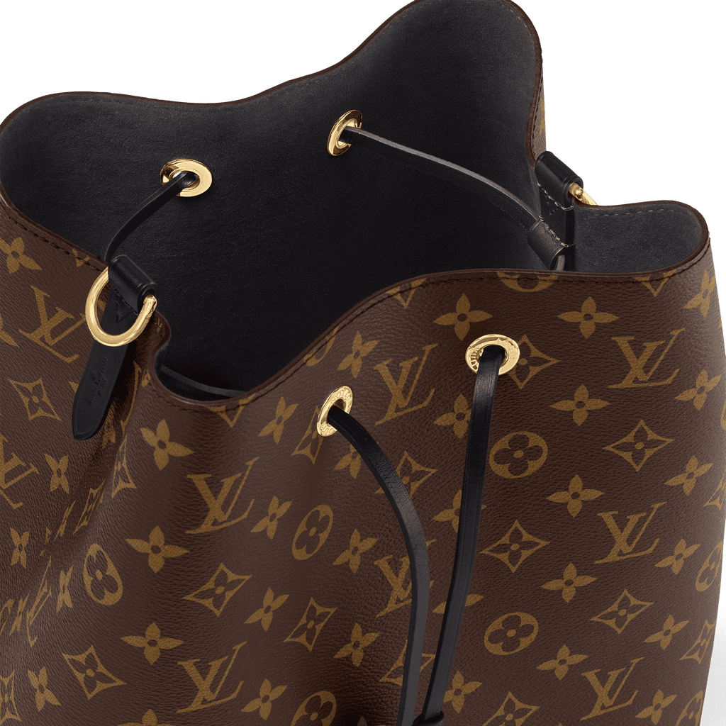 NéoNoé MM Monogram Coated Canvas Black Gold-Color Hardware