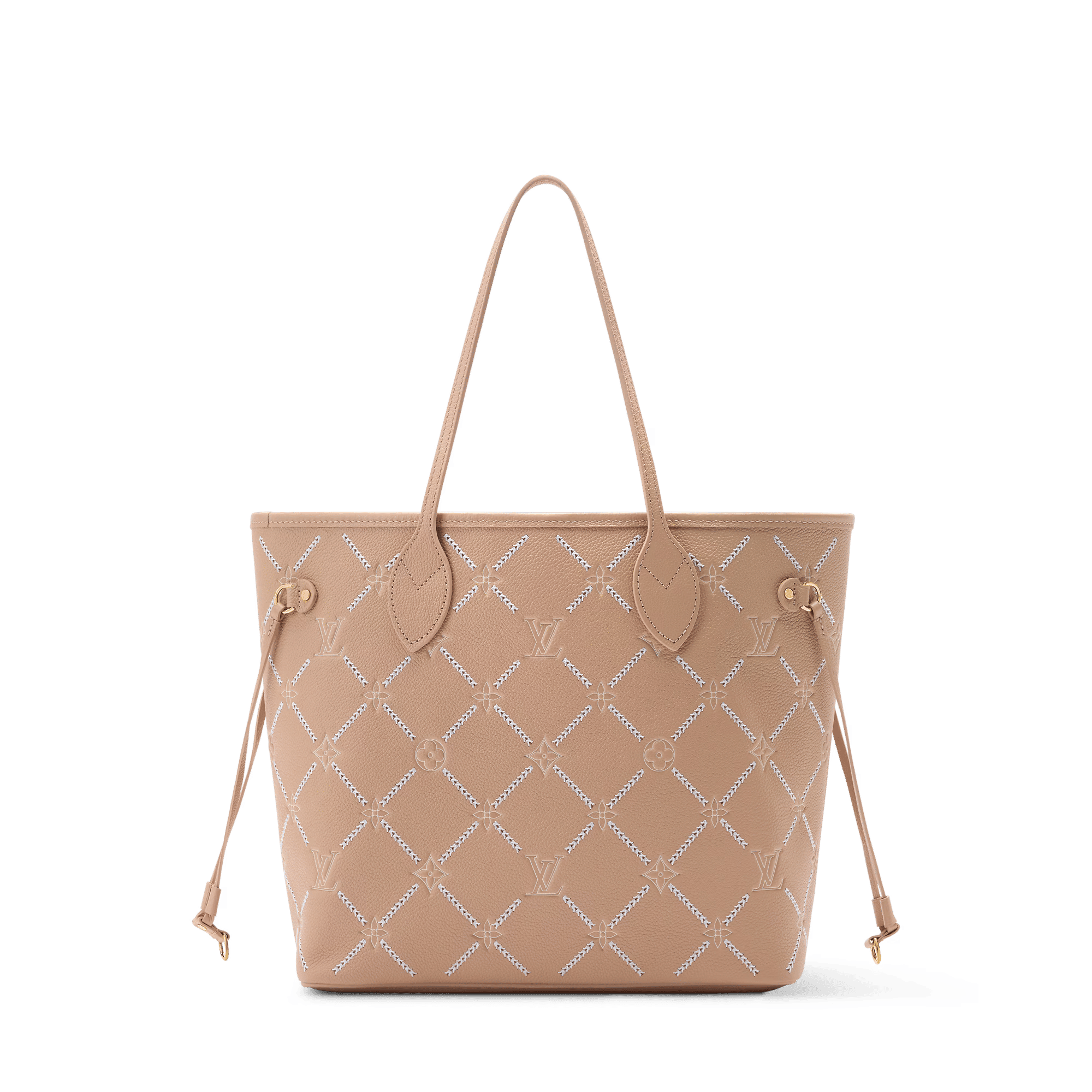 Neverfull MM Monogram Empreinte Couture Leather Tote Hazelnut Gold-Toned Hardware