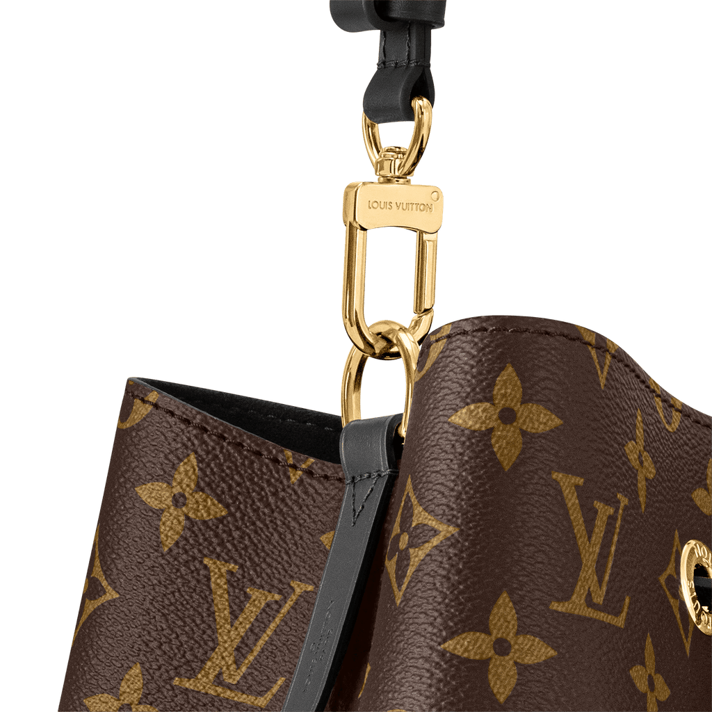 NéoNoé MM Monogram Coated Canvas Black Gold-Color Hardware