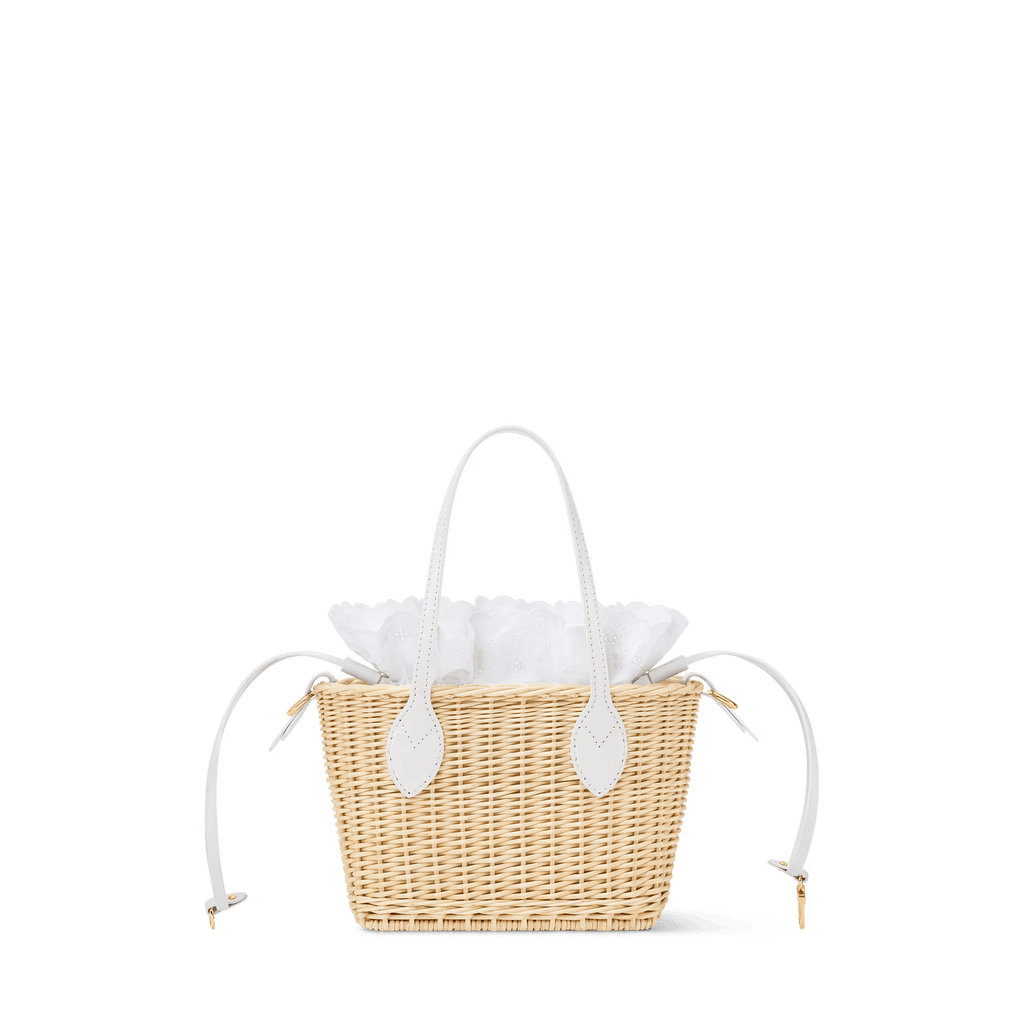 Neverfull BB Woven Wicker Bag Off White Gold-Toned Hardware