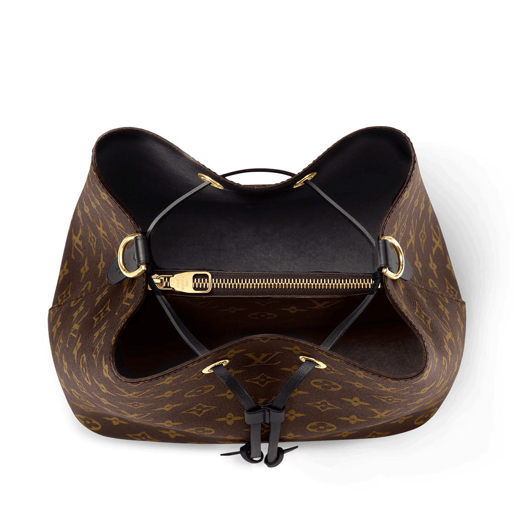 NéoNoé MM Monogram Coated Canvas Black Gold-Toned Hardware
