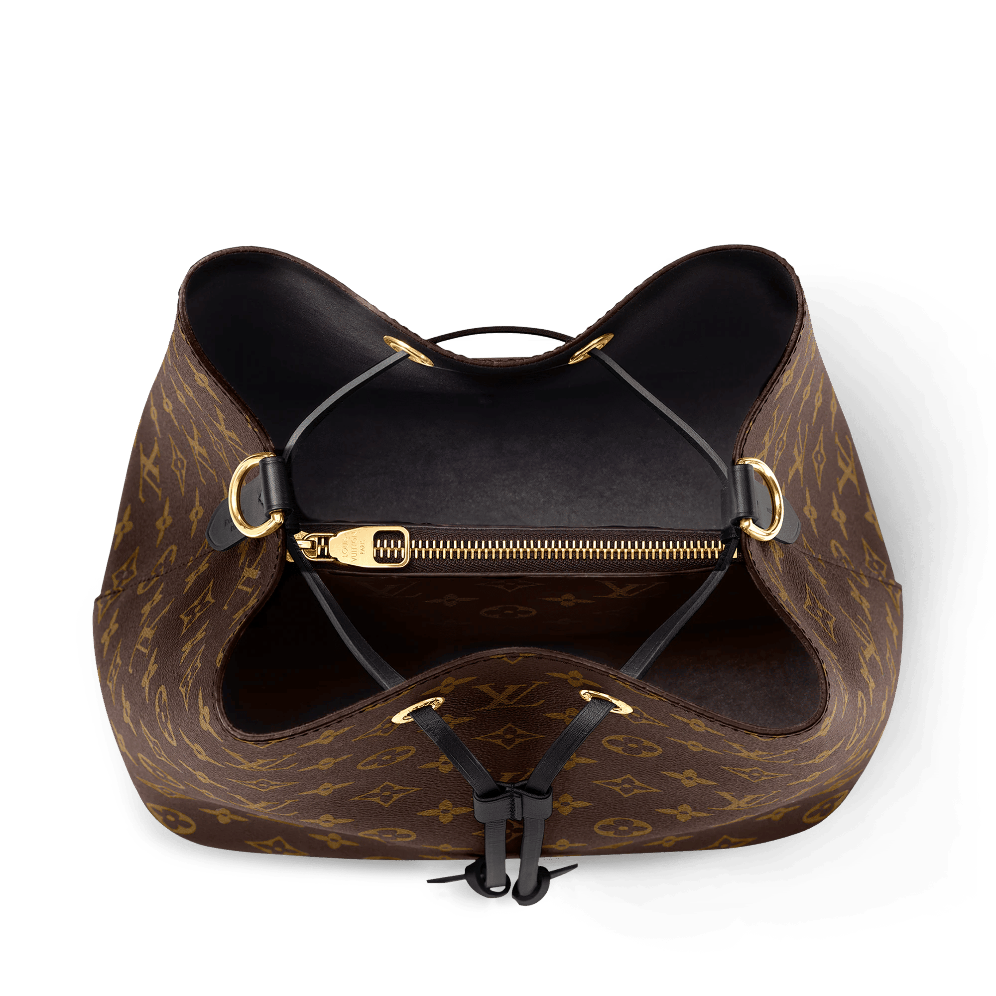 NéoNoé MM Monogram Coated Canvas Black Gold-Toned Hardware