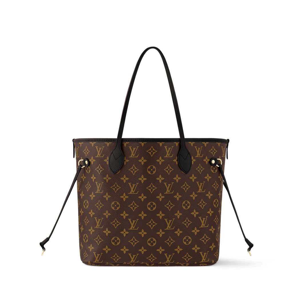 Neverfull Inside Out MM Monogram Coated Canvas Black Cowhide Leather Gold-Toned Hardware