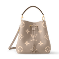 NéoNoé MM Bicolor Monogram Empreinte Leather Tourterelle Gray Gold-Toned Hardware