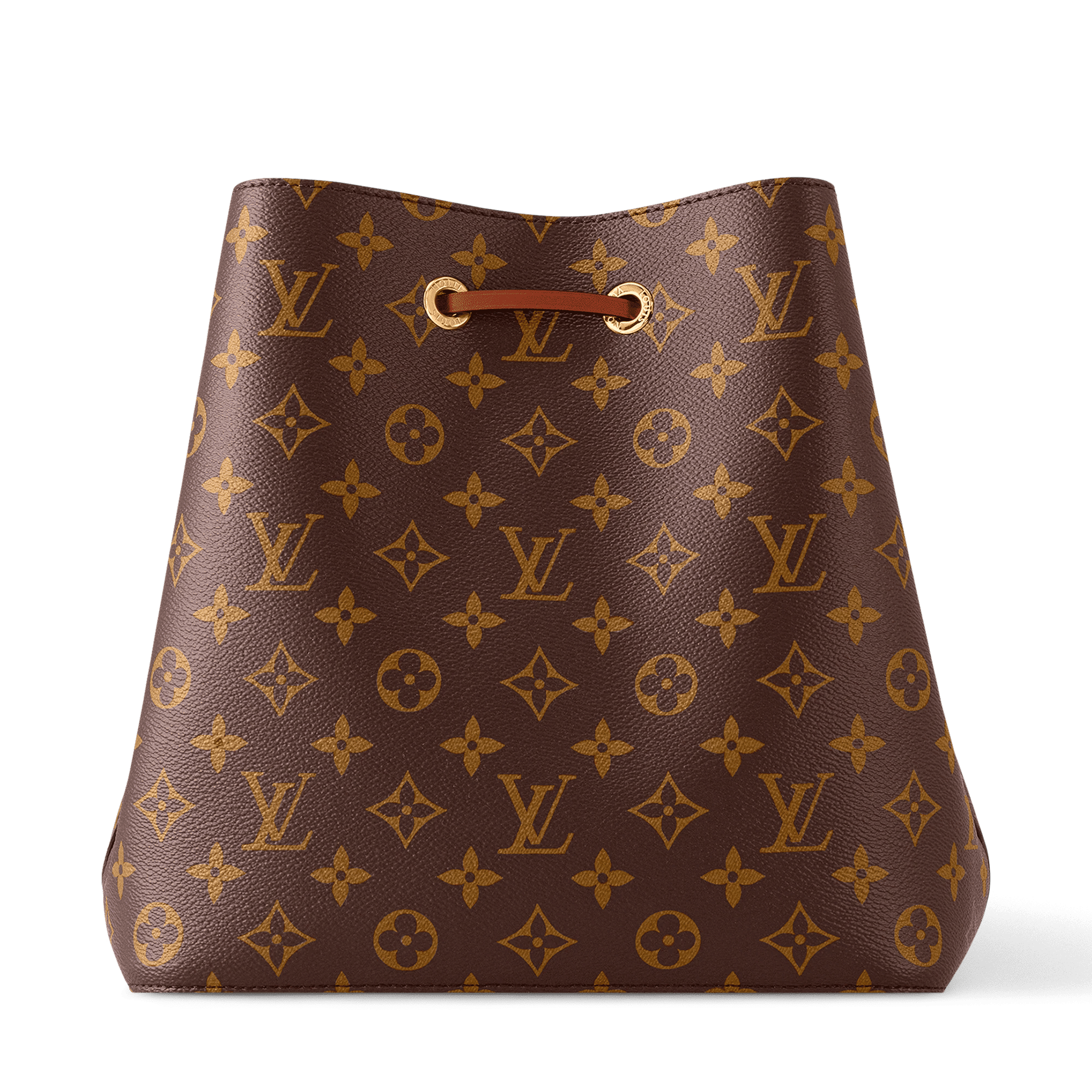 NéoNoé MM Monogram Coated Canvas Caramel Gold-Toned Hardware