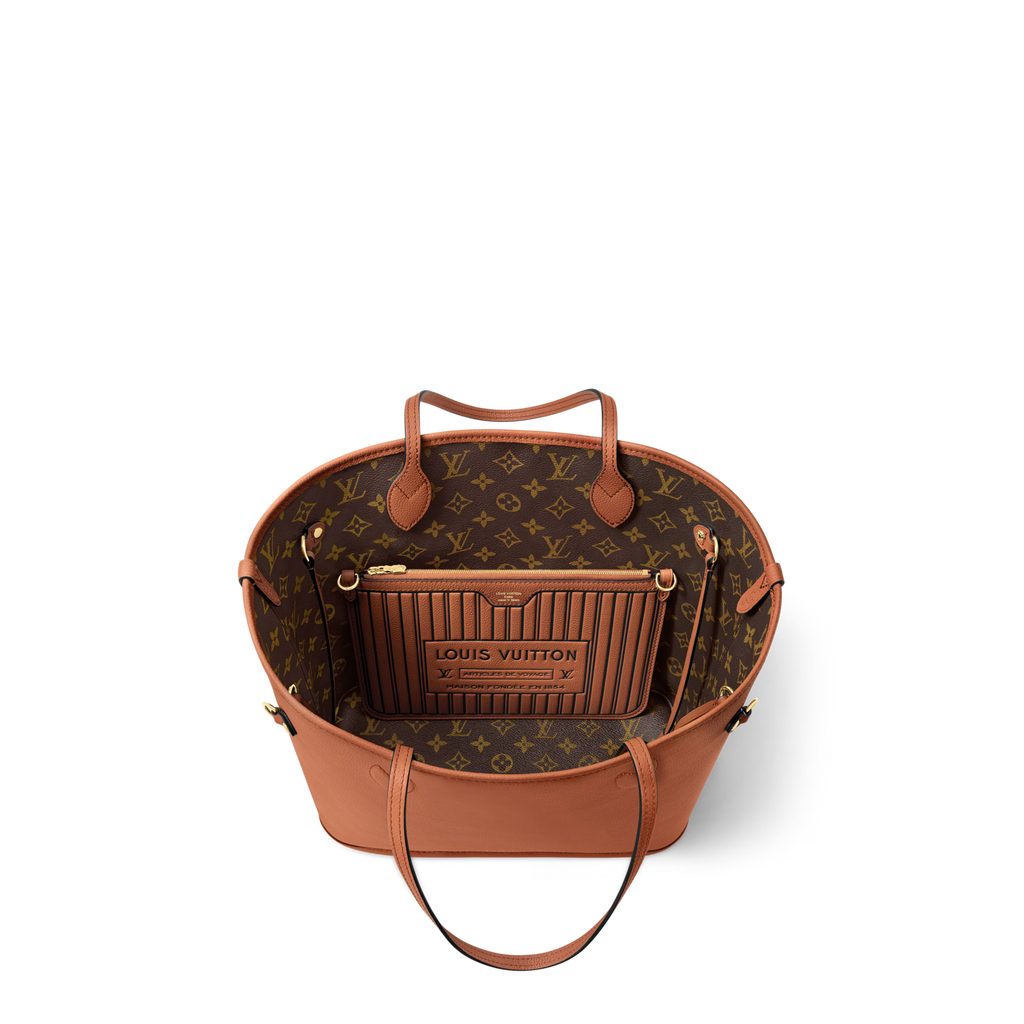 Neverfull Inside Out MM Monogram Coated Canvas Tan Gold-Toned Hardware