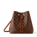 NéoNoé MM Monogram Coated Canvas Caramel Gold-Toned Hardware