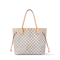 Neverfull MM Damier Azur Coated Canvas Rose Beige Gold-Toned Hardware