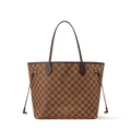 Neverfull MM Damier Ebene Coated Canvas Rose Ballerine Gold-Toned Hardware