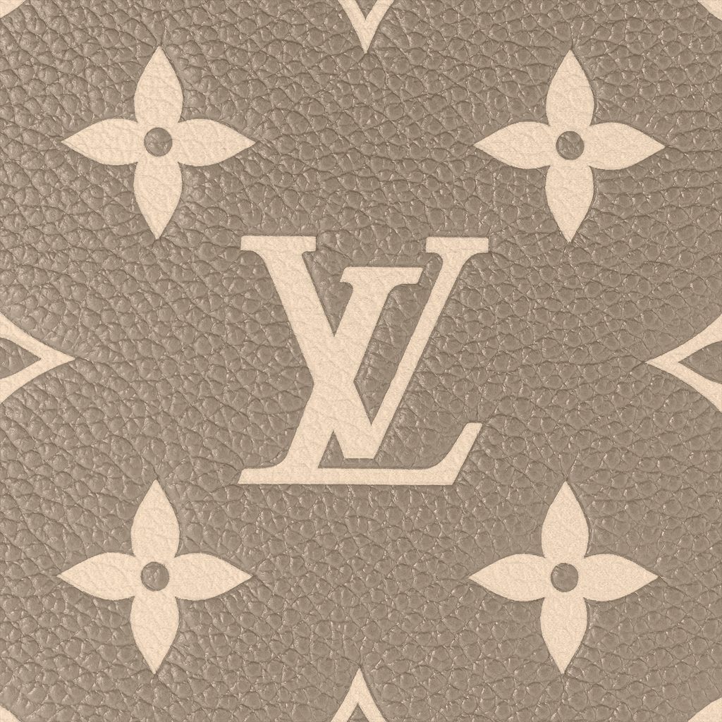 NéoNoé MM Bicolor Monogram Empreinte Leather Tourterelle Gray Gold-Toned Hardware
