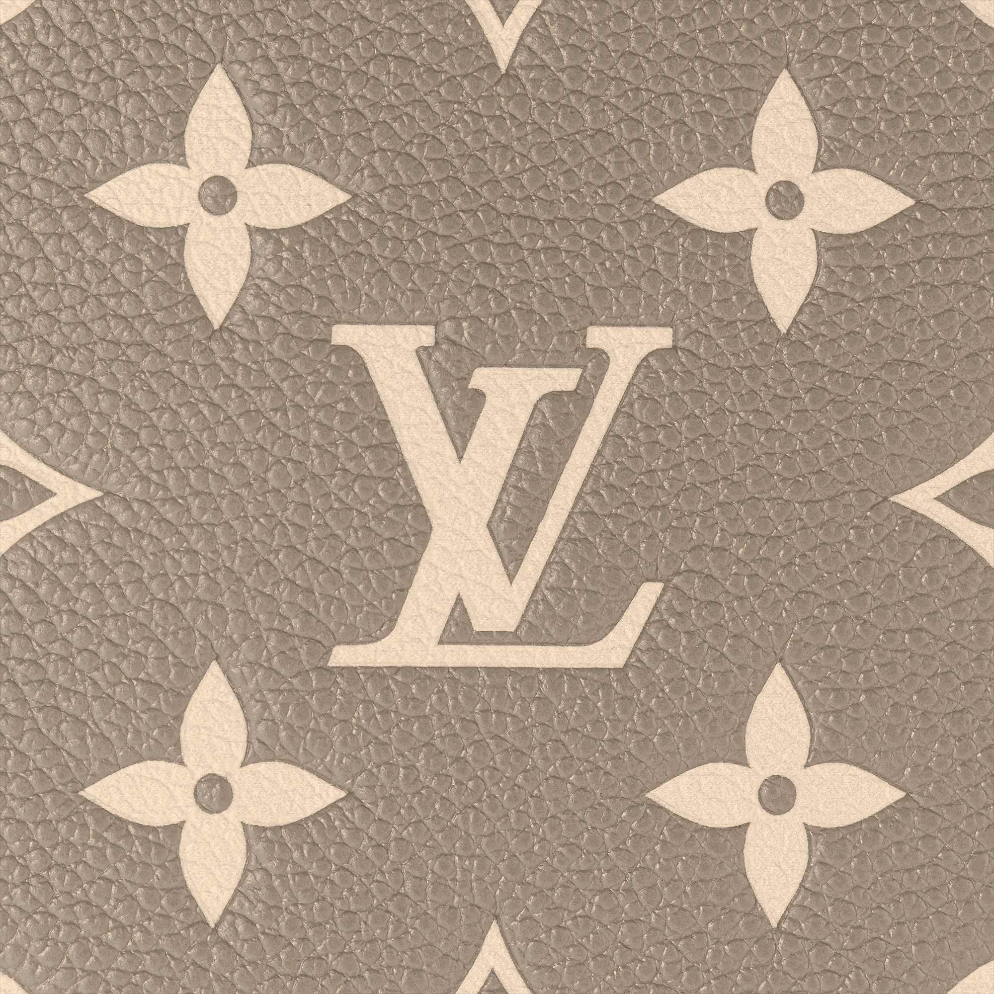 NéoNoé MM Bicolor Monogram Empreinte Leather Tourterelle Gray Gold-Toned Hardware