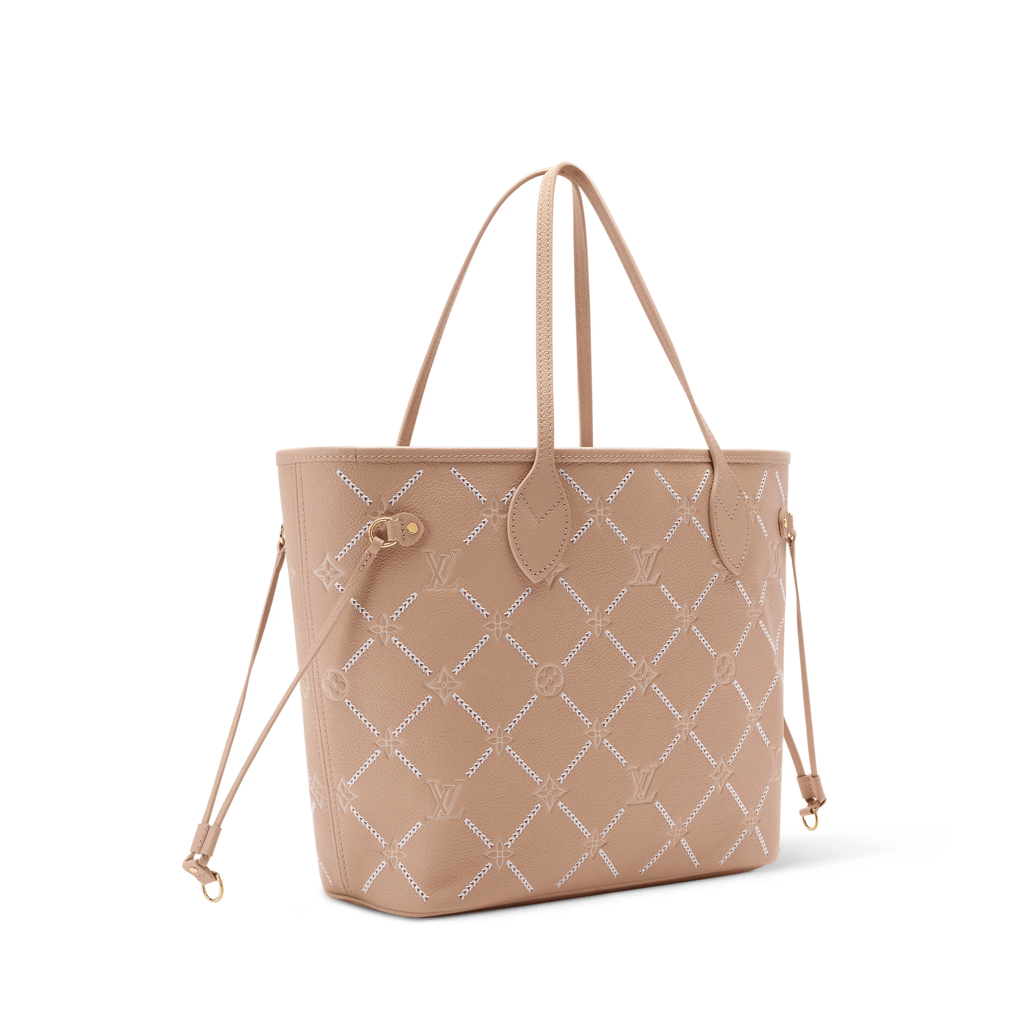 Neverfull MM Monogram Empreinte Couture Leather Tote Hazelnut Gold-Toned Hardware