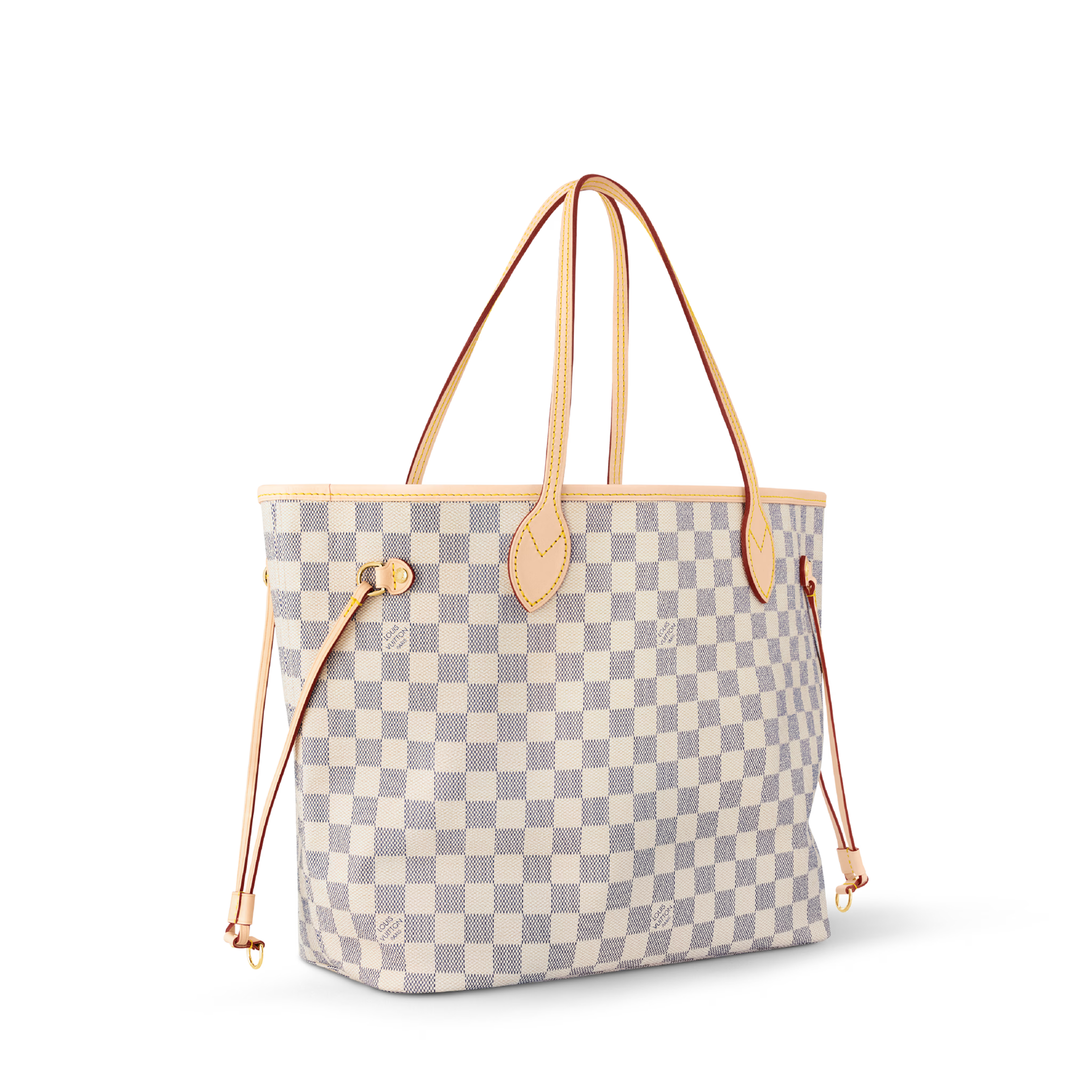 Neverfull MM Damier Azur Coated Canvas Rose Beige Gold-Toned Hardware