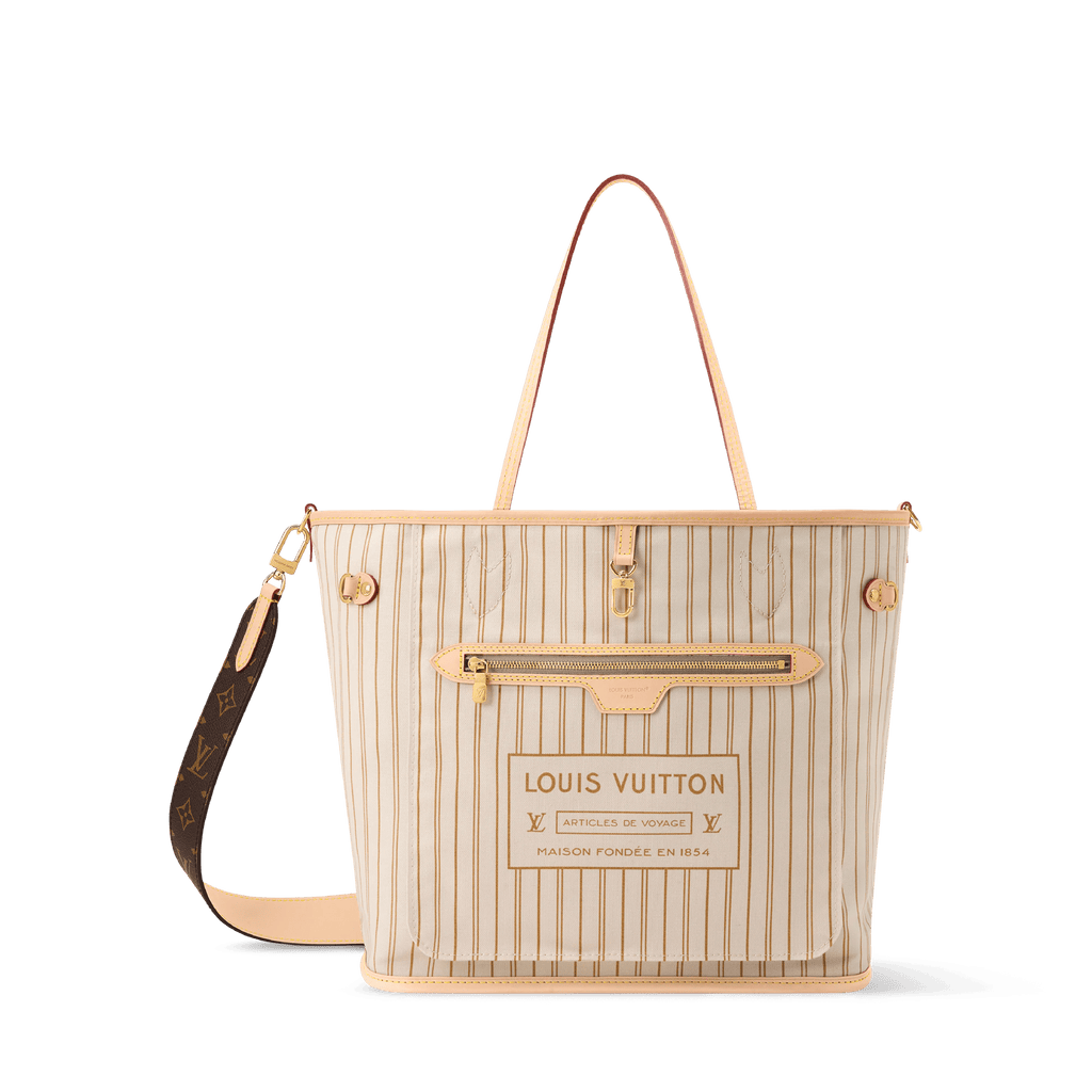 Neverfull MM Monogram Coated Canvas Sand Gold-Toned Hardware