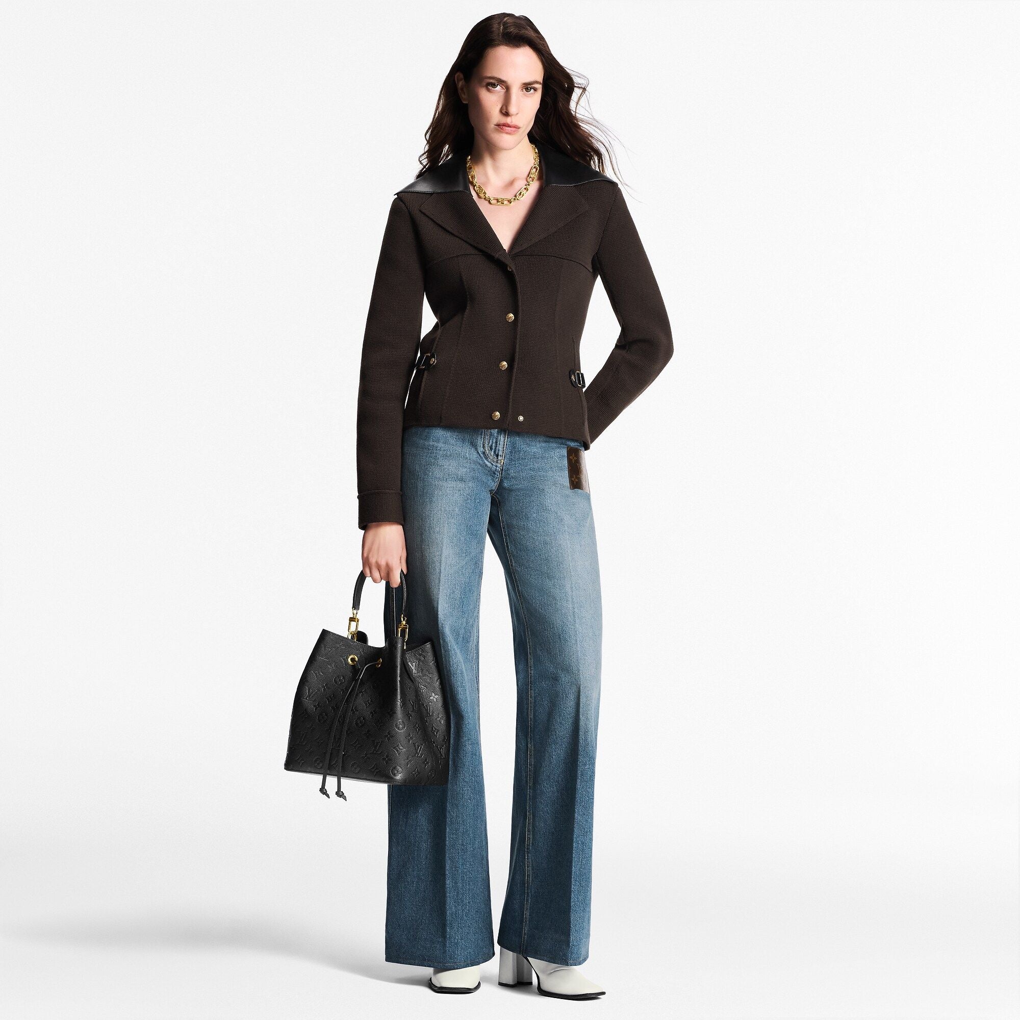NéoNoé MM Monogram Empreinte Leather Black Gold-Toned Hardware