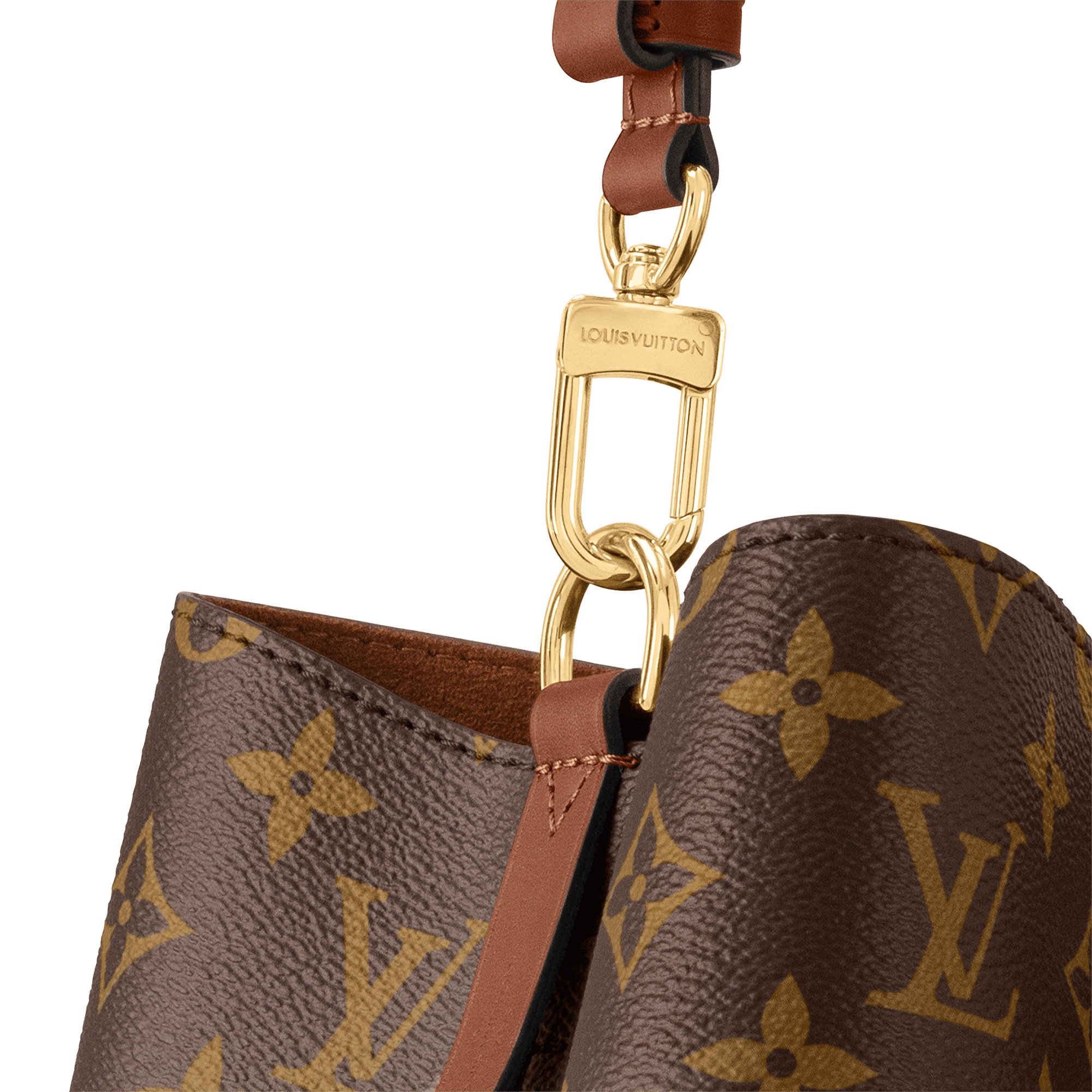 NéoNoé MM Monogram Coated Canvas Caramel Gold-Toned Hardware