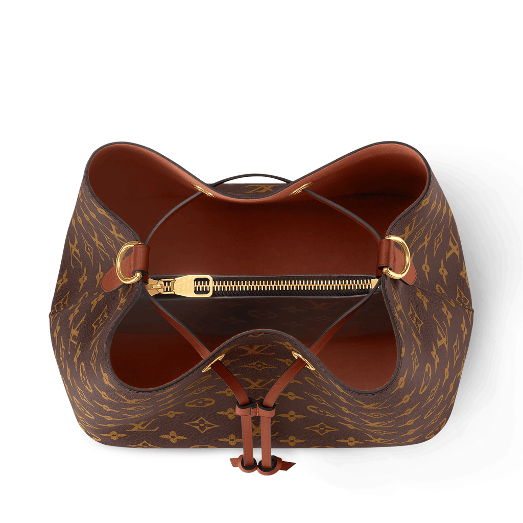 NéoNoé MM Monogram Coated Canvas Caramel Gold-Toned Hardware