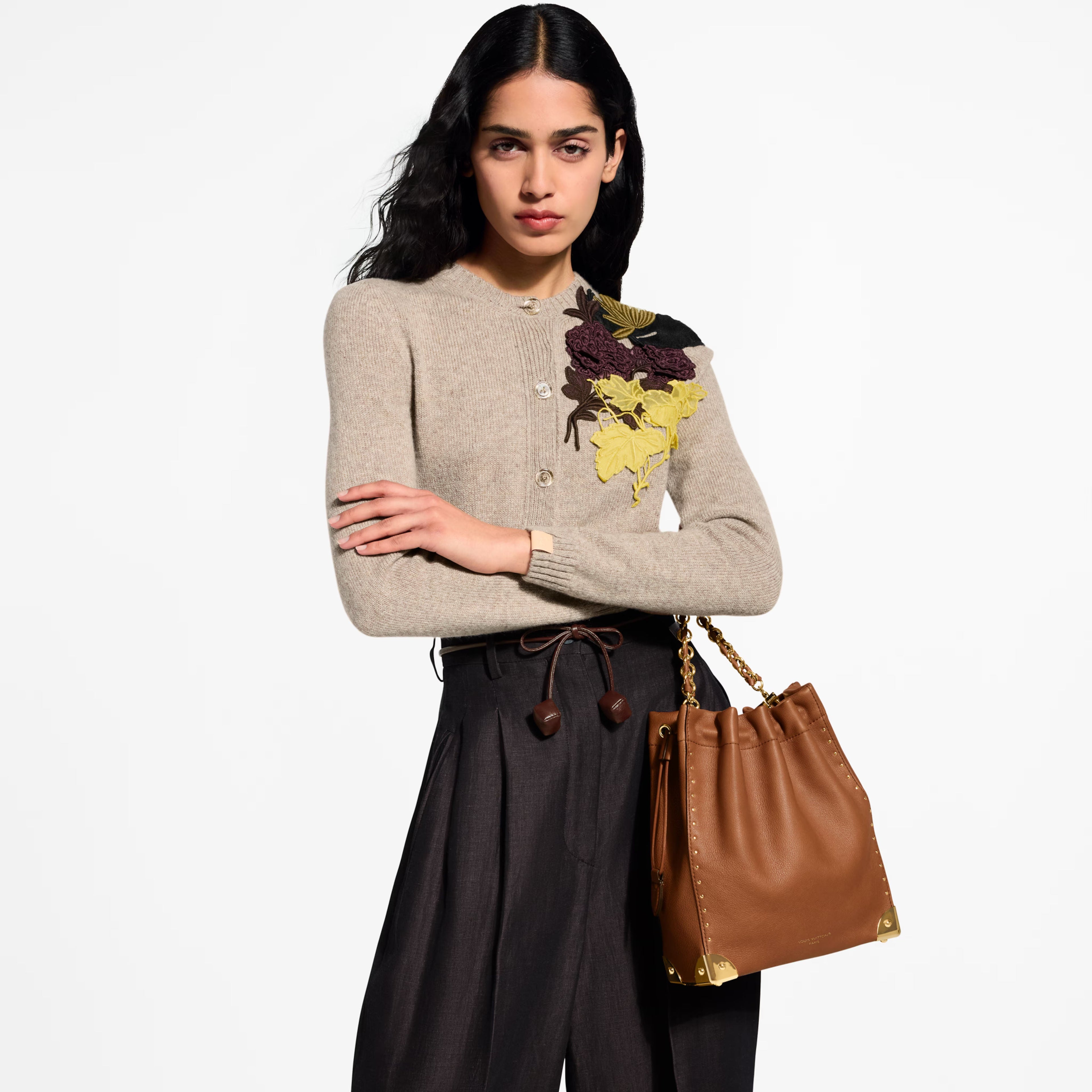 Noé Trunk Calfskin Leather Tan Gold-Toned Hardware