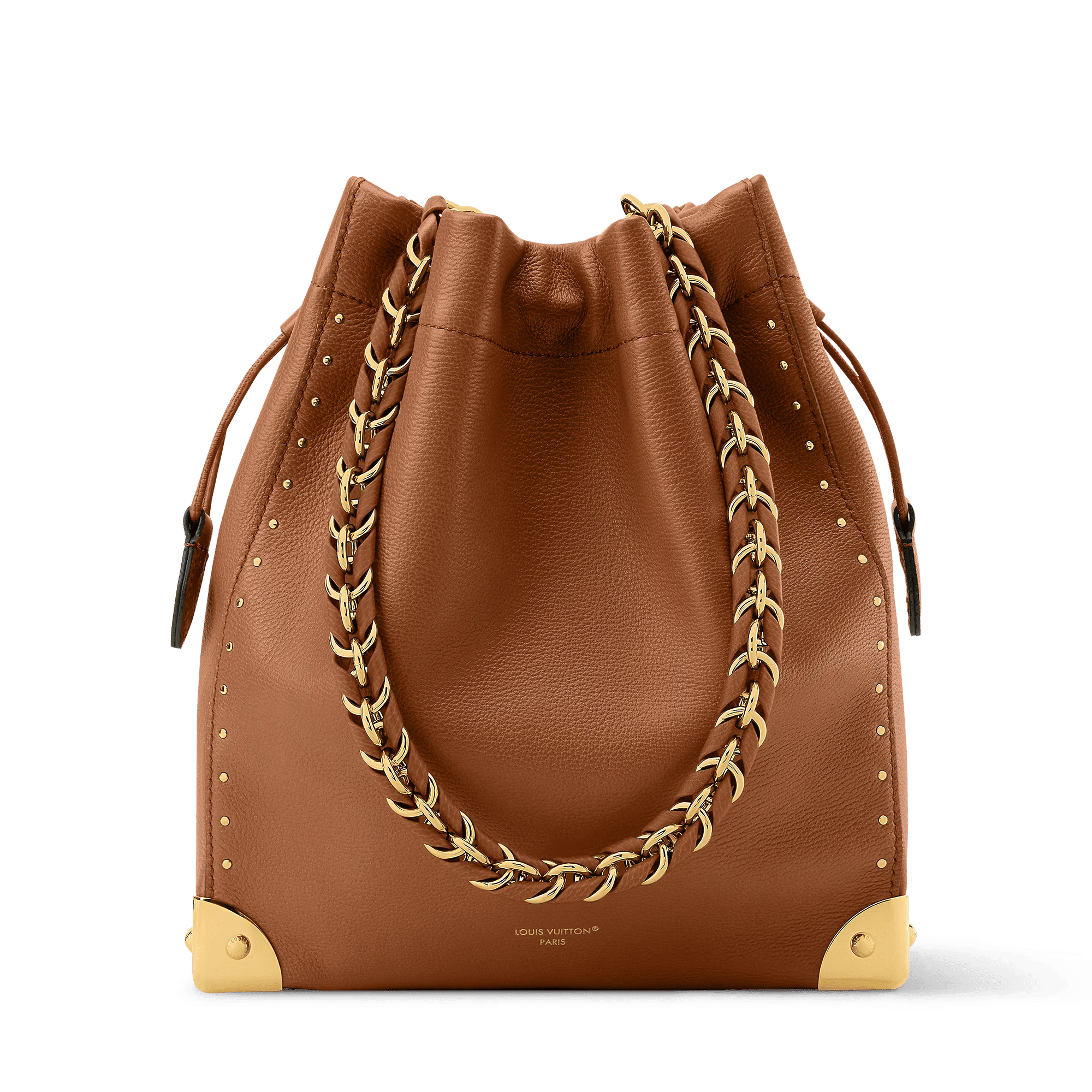 Noé Trunk Calfskin Leather Tan Gold-Toned Hardware