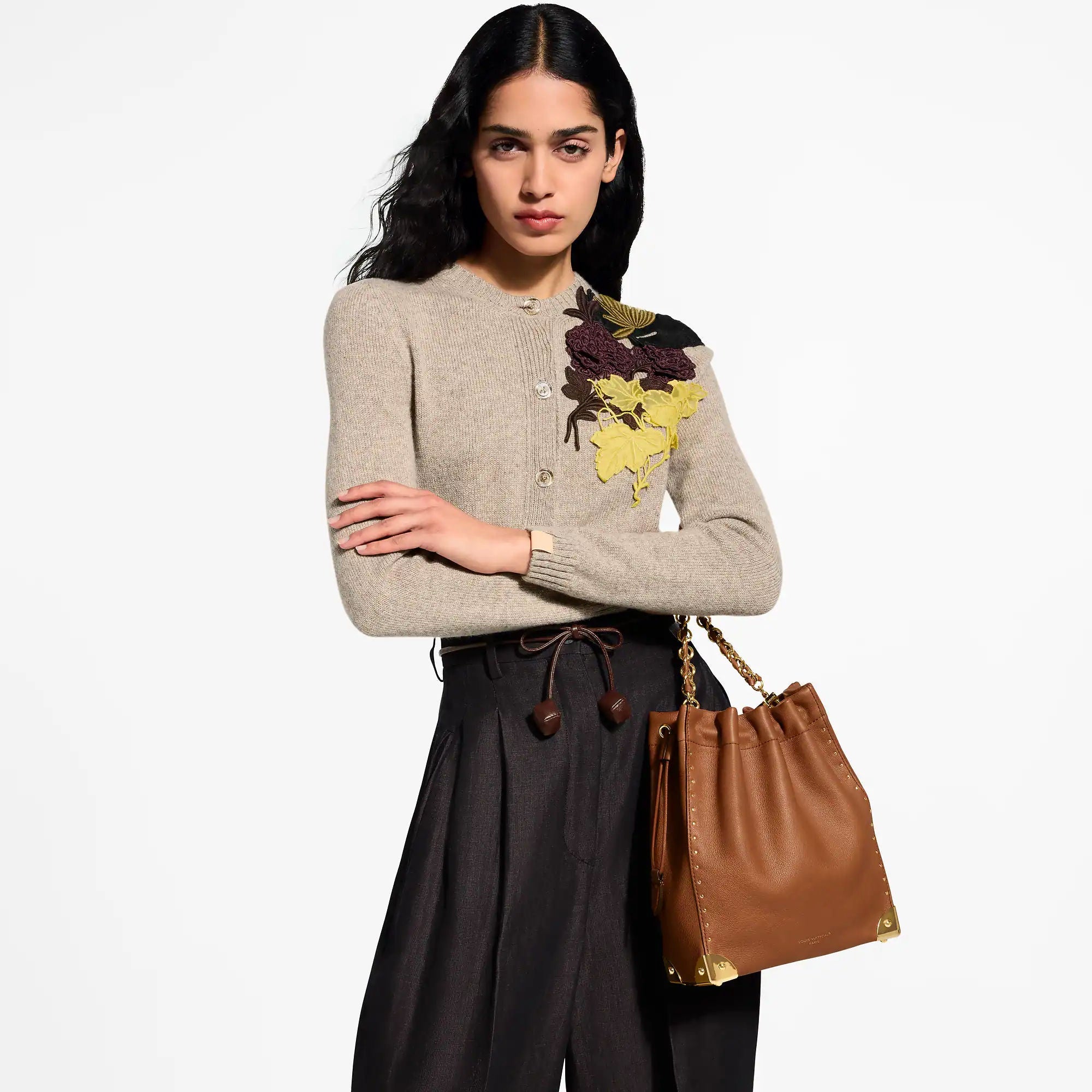 Noé Trunk Calfskin Leather Tan Gold-Toned Hardware